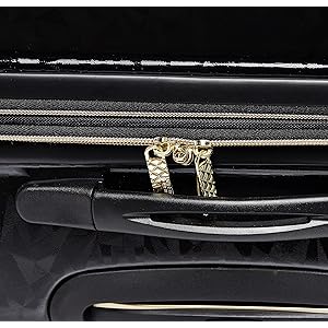 Dluxe Ave. Belle Voyage Hardside Luggage with Spinner Wheels/ (Black Checked)/Large 28-Inch