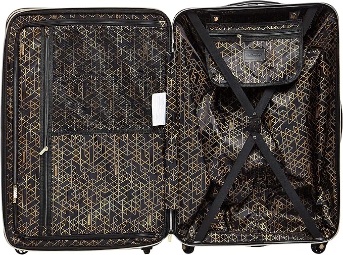 Dluxe Ave. Belle Voyage Hardside Luggage with Spinner Wheels/ (Black Checked)/Large 28-Inch