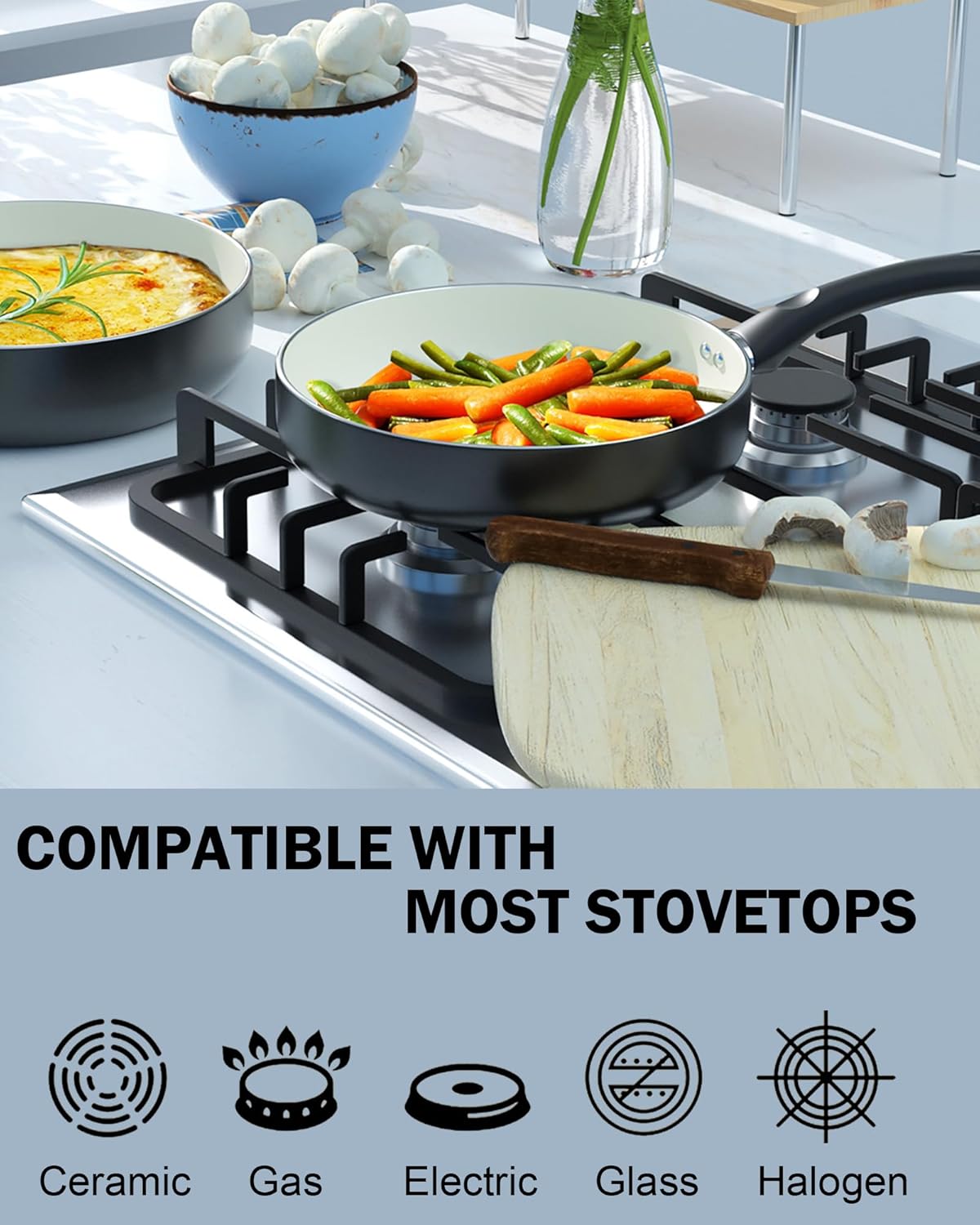 Dluxe Ave. Pots And Pans Nonstick / 10 Piece Ceramic Cookware