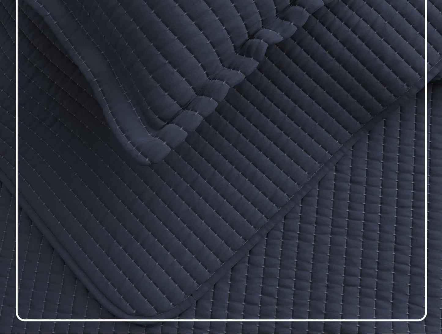 Dluxe Ave. (FULL/QUEEN )  3-PieceQuilt Bedding Set, for All Seasons, Navy