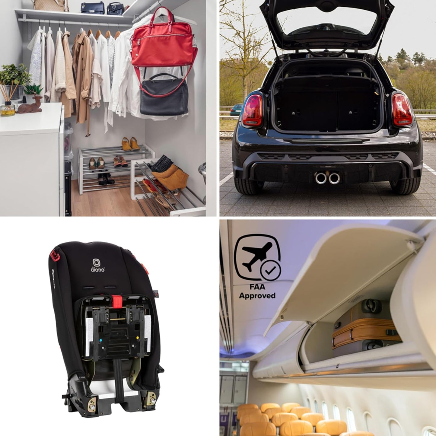 Dluxe Ave.  3-in-1 Convertible Car Seat Rear Facing & Forward Facing 10 Years 1 Car Seat Slim / Jet Black