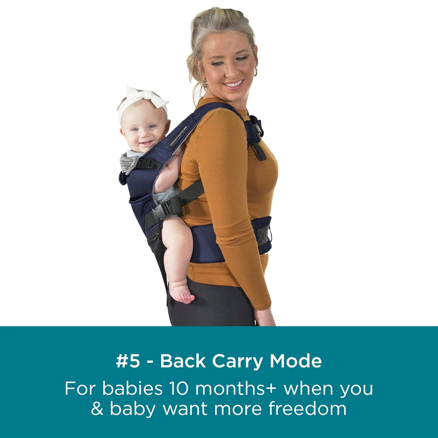 Dluxe Ave. Baby Carrier with Pockets/ Face in Face Out Front Back & Hip (8-45 lbs)/ Cosmos Navy