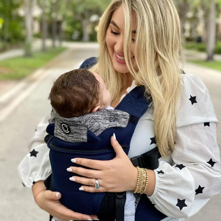 Dluxe Ave. Baby Carrier with Pockets/ Face in Face Out Front Back & Hip (8-45 lbs)/ Cosmos Navy
