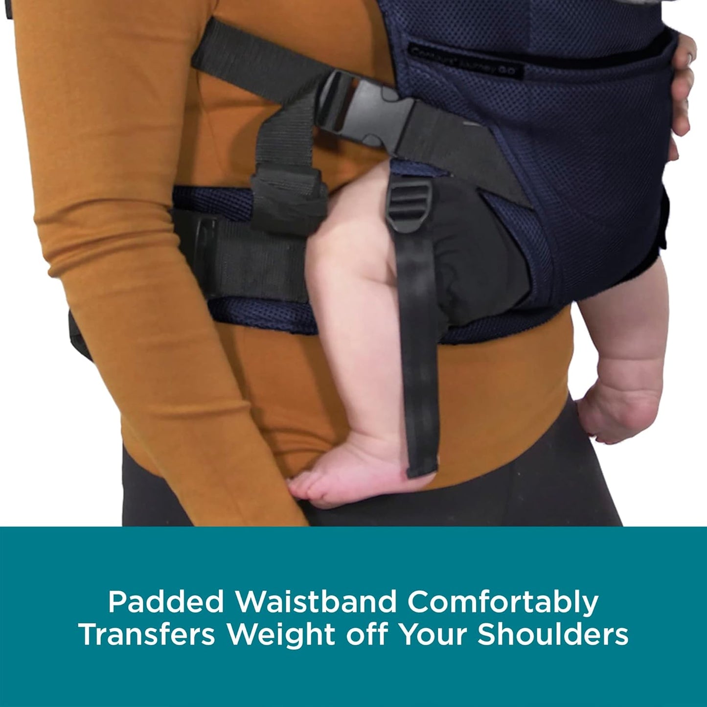 Dluxe Ave. Baby Carrier with Pockets/ Face in Face Out Front Back & Hip (8-45 lbs)/ Cosmos Navy