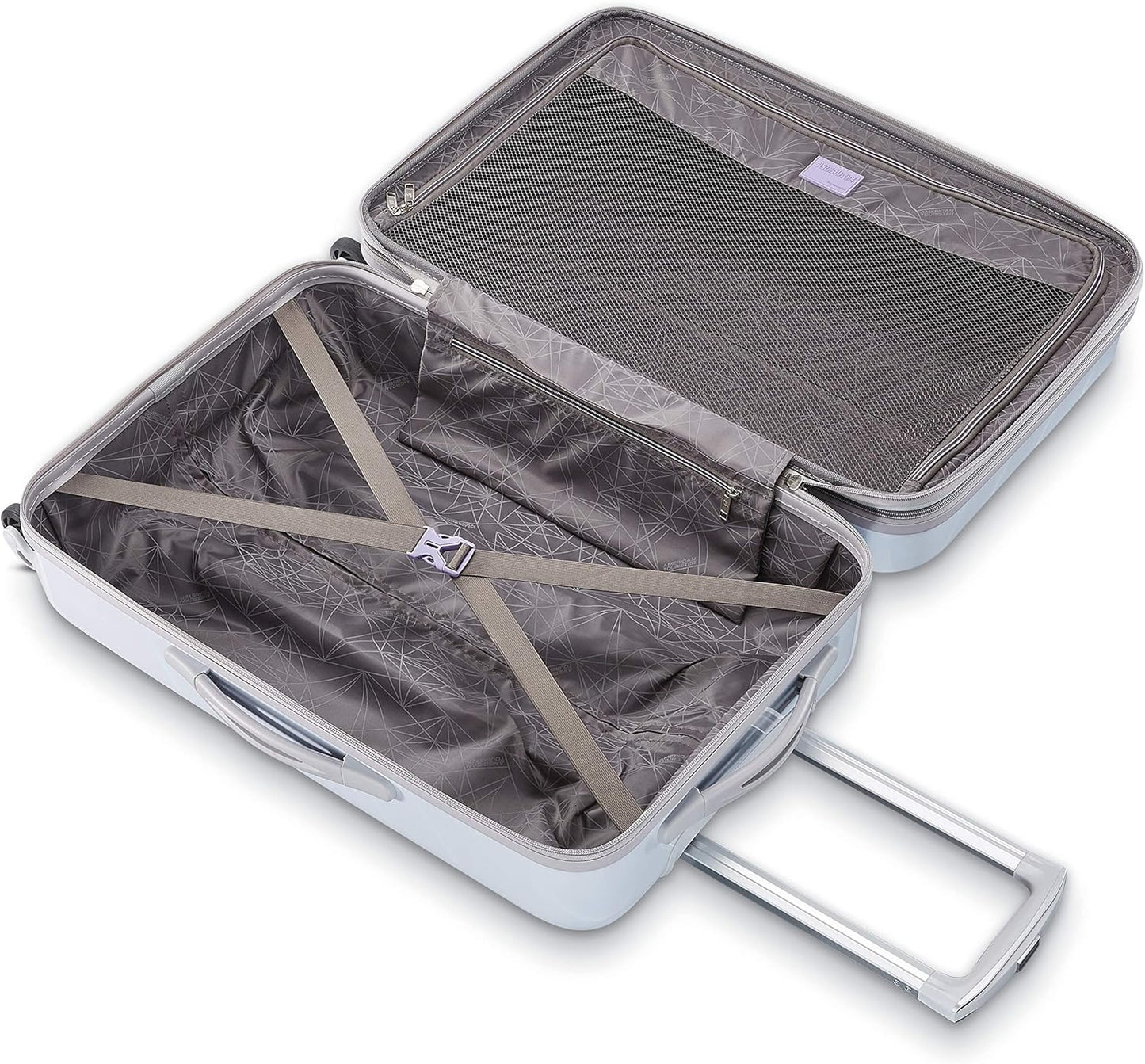 Dluxe Ave. Hardside Expandable Luggage/Spinner Wheels/ (Iridescent White) Carry-On 21-Inch