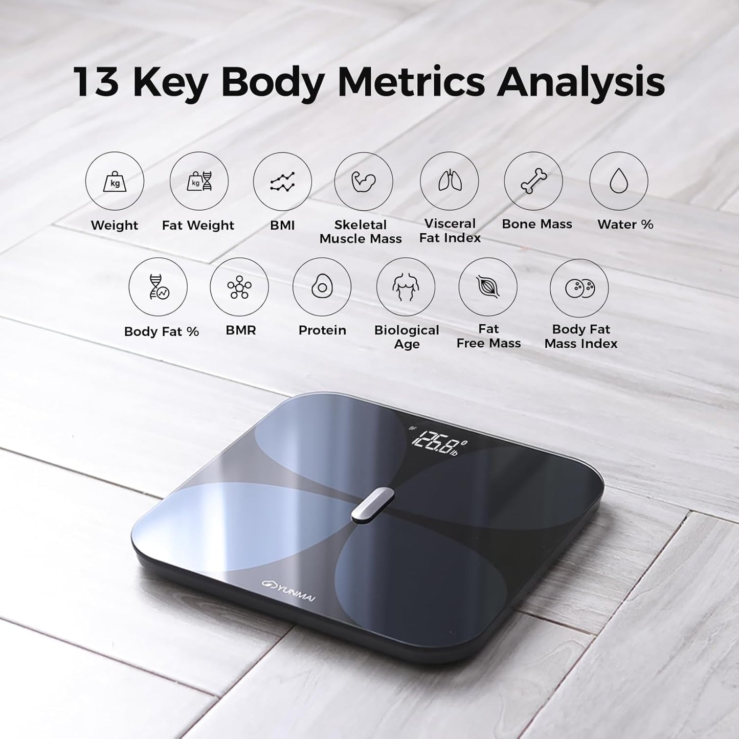 Dluxe Ave. Yunmai Smart Scale with BMI Body Fat Muscle Mass Body Weight