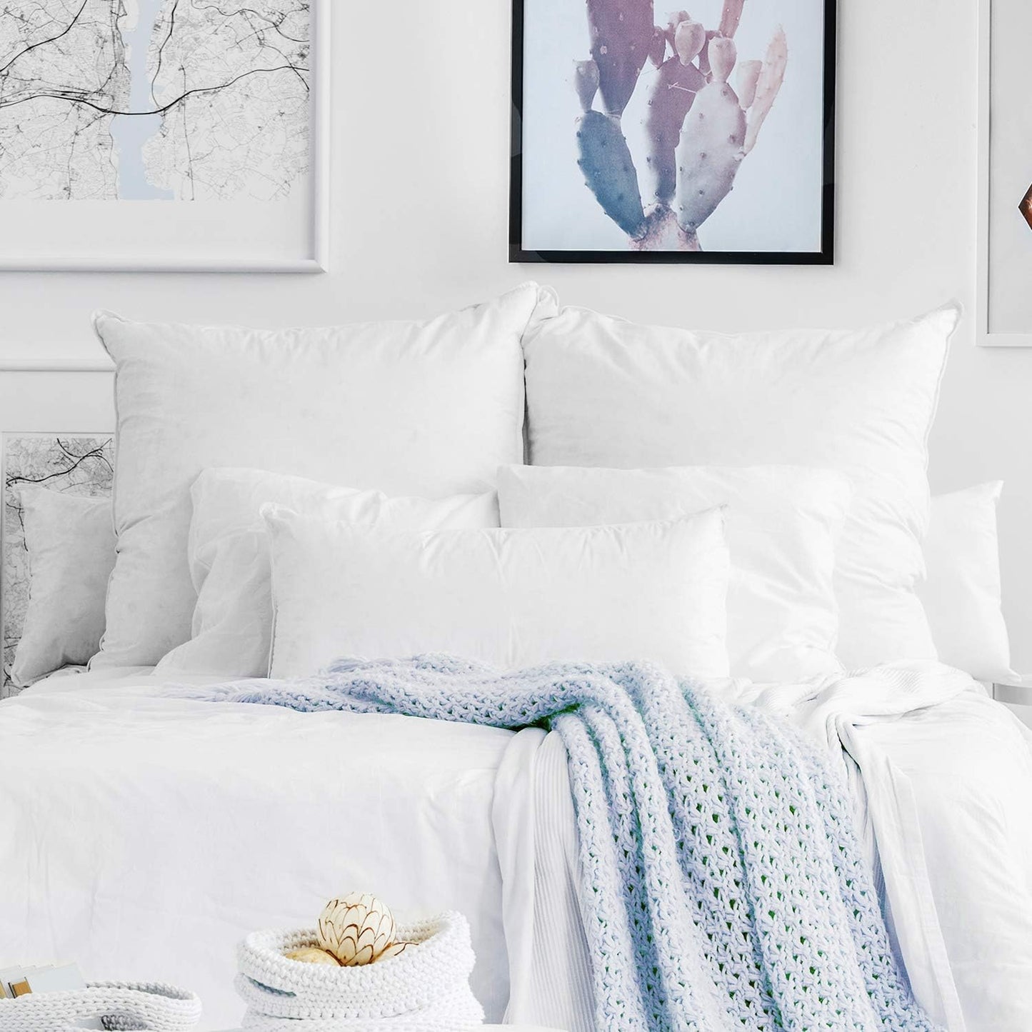 Dluxe Ave. 24x24 Pillow Inserts/ Decorative for Bed/ White