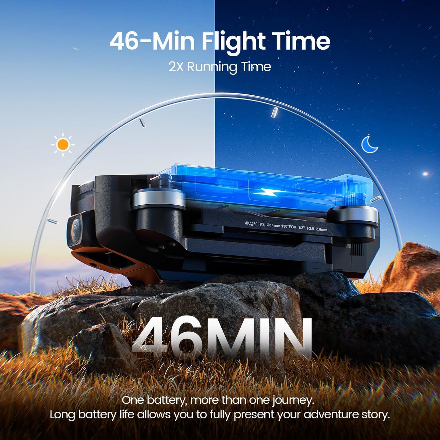 Dluxe Ave. Drones with Camera for Adults/ 4K Integrated/ 46 Min Flight Time