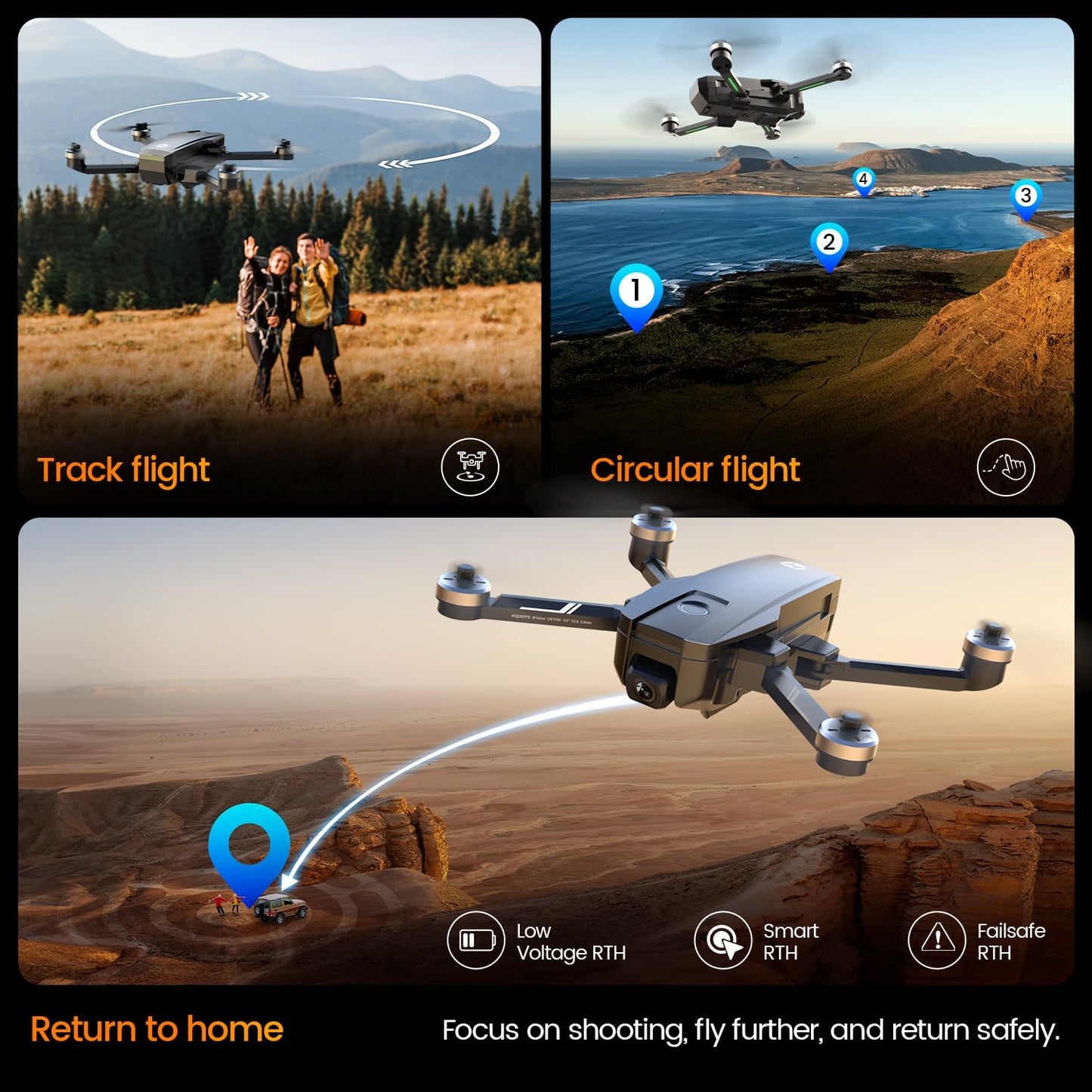 Dluxe Ave. Drones with Camera for Adults/ 4K Integrated/ 46 Min Flight Time