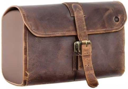 Dluxe Ave. Hanging Toiletry Bag for Men & Women/ Leather/ Brown