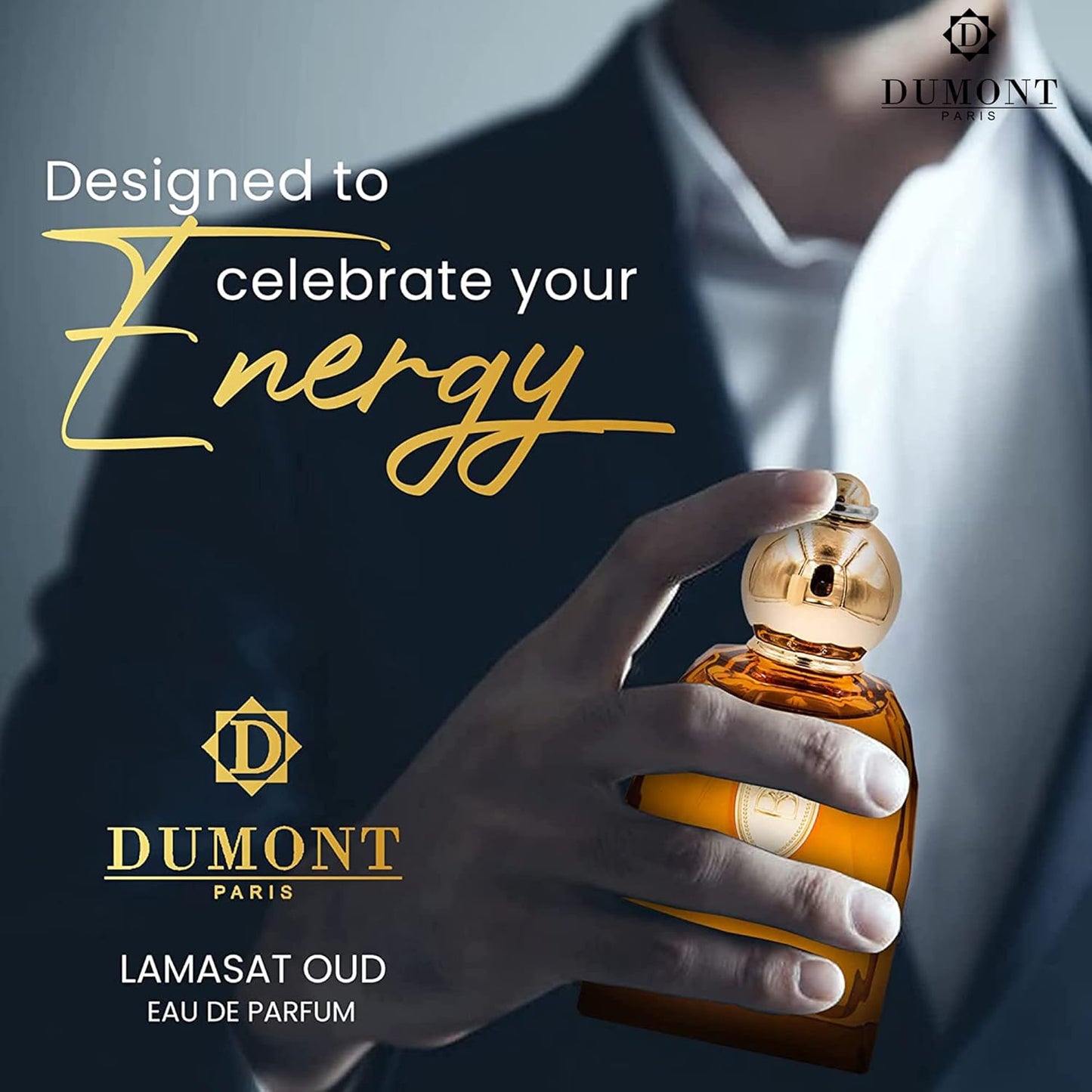 Dluxe Ave. Dumont BOROUJ LAMASAT OUD - 85ml Travel Size - Arabic Inspired Unisex Perfume for Men & Women - Musky Woody & Oriental Fragrance - Long Lasting Cologne Mist & Body Spray - for Him & Her
