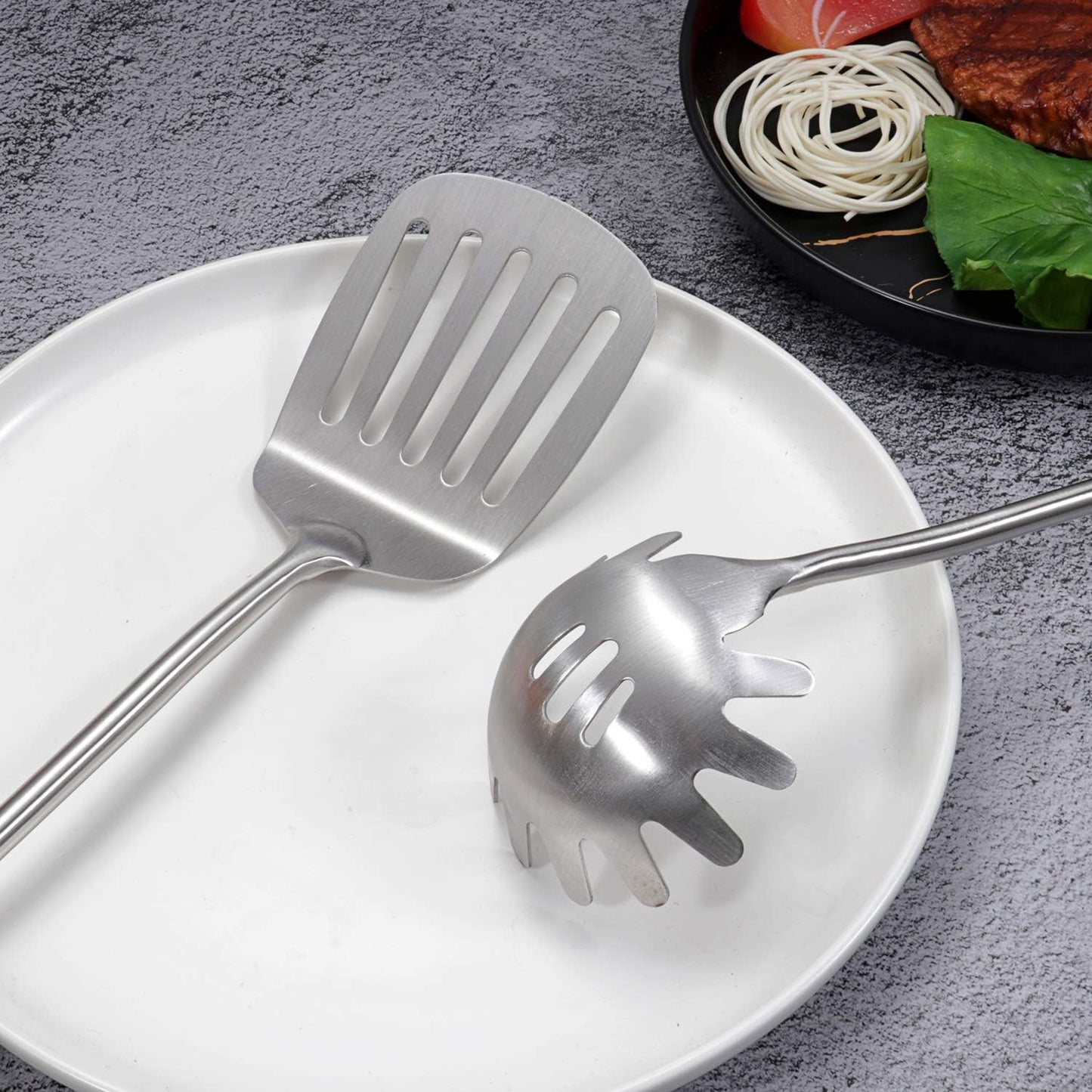 Dluxe Ave.  5 Piece Set Wooden Utensils / Stainless Steel