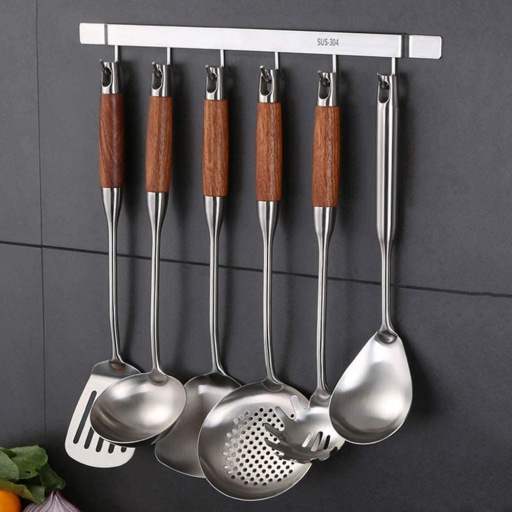 Dluxe Ave.  5 Piece Set Wooden Utensils / Stainless Steel