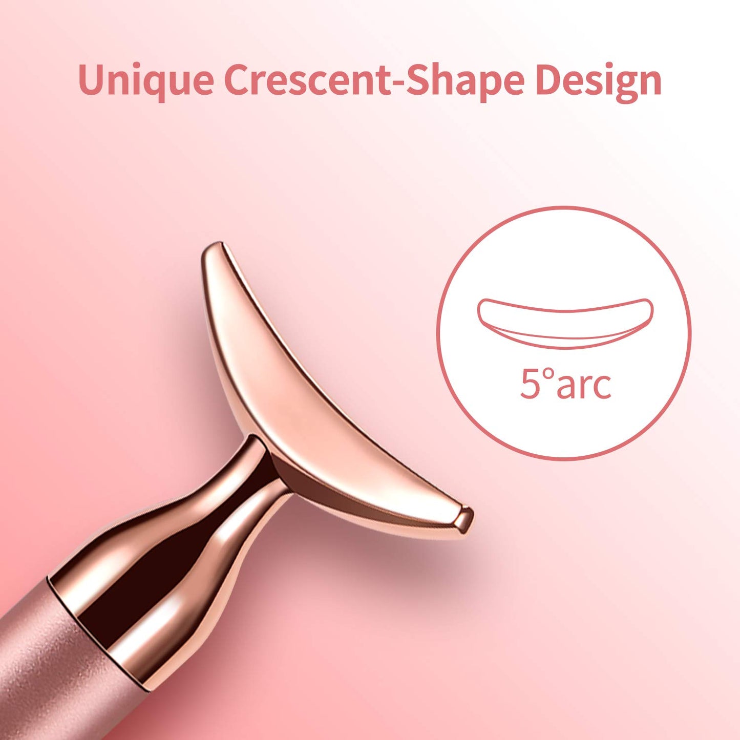 Dluxe Ave. 2-IN-1 Electric Face Massager Roller 24k Rose Gold Face Roller 3D Roller and Unique Crescent Shape Facial Roller Massager Kit Arm Eye Nose Massager Skin Care Tools