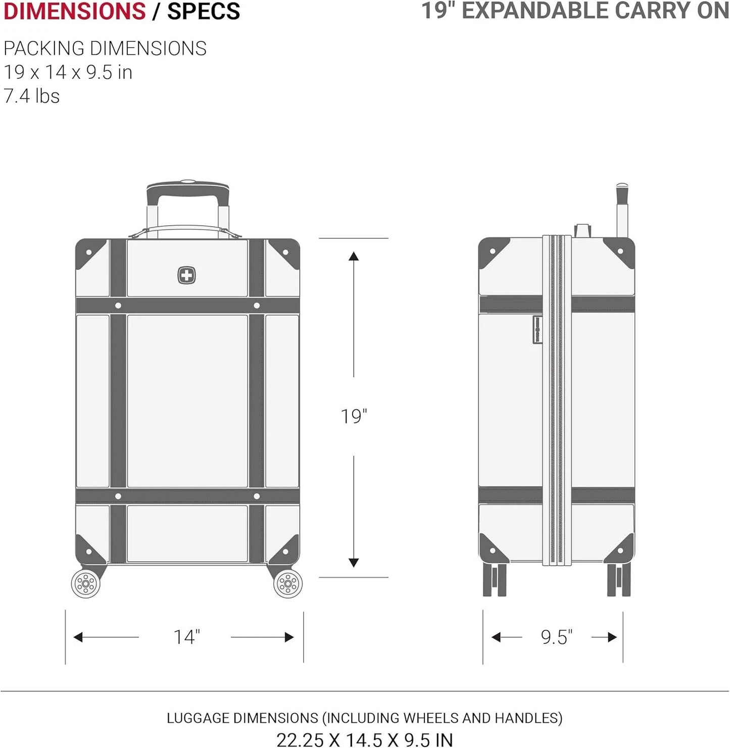 Dluxe Ave. Hardside Luggage Trunk with Spinner Wheels/ (White) 2-Piece Set (19/26)
