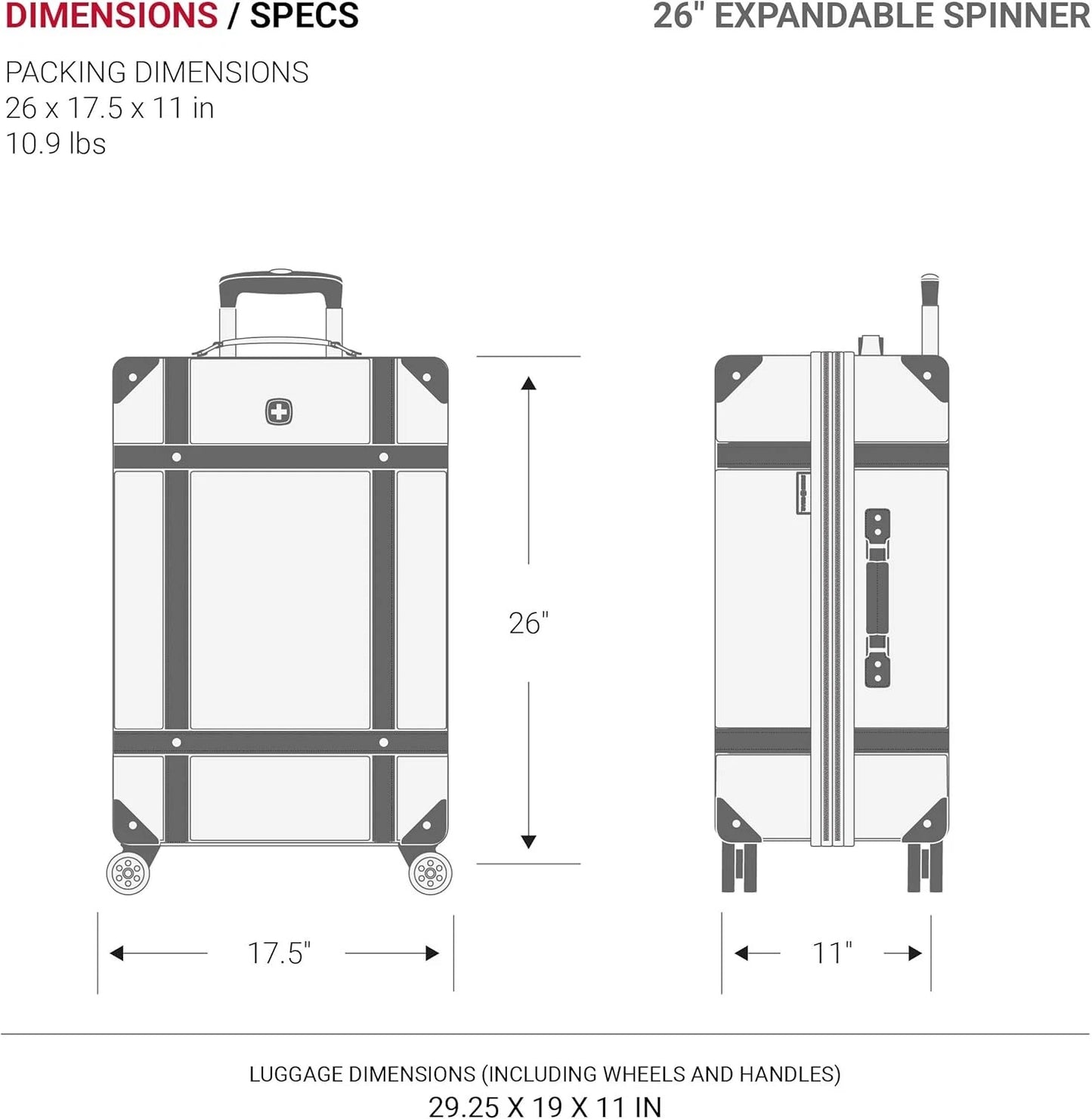 Dluxe Ave. Hardside Luggage Trunk with Spinner Wheels/ (White) 2-Piece Set (19/26)