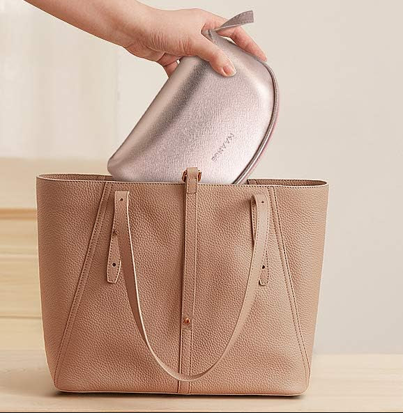 Dluxe Ave. 3 Pcs Large Travel Cosmetic Bag Organizer with Gold Zipper/ Waterproof Toiletry / Rose Gold