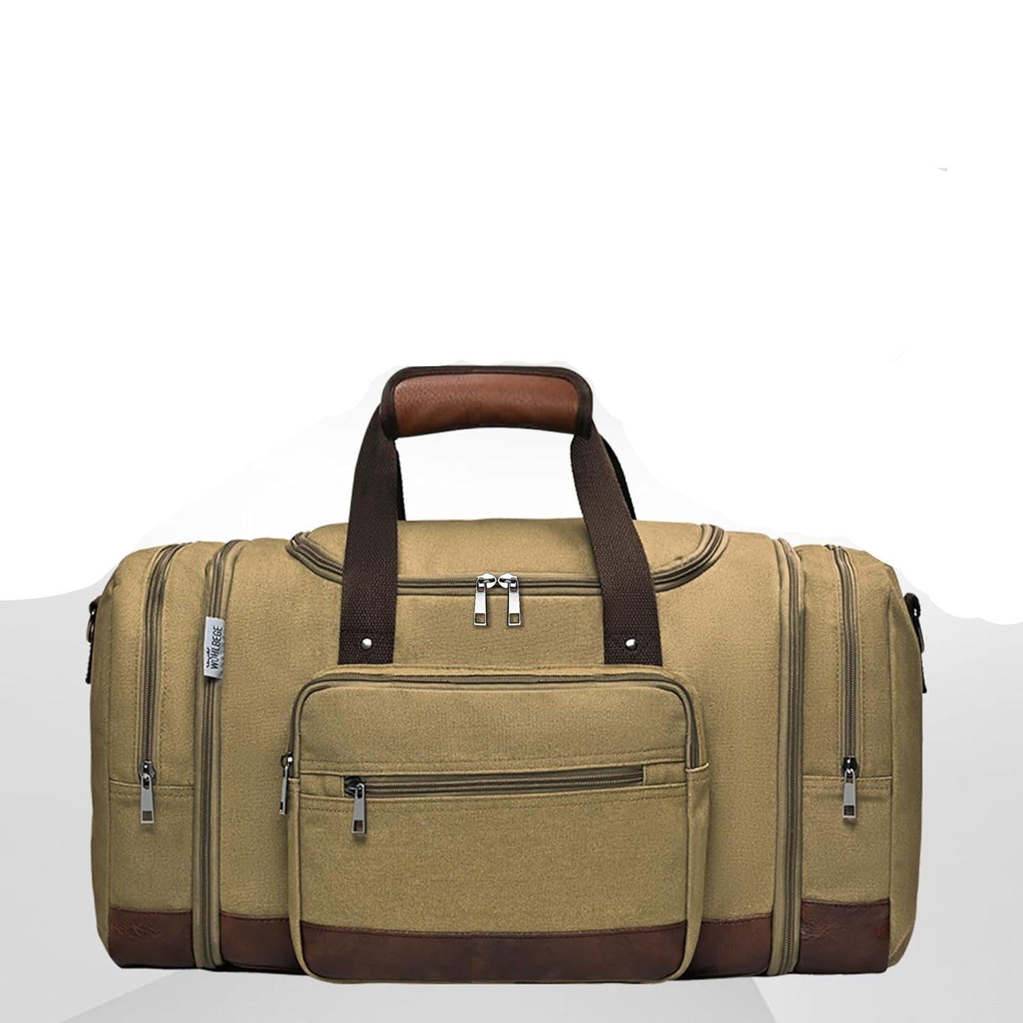 Dluxe Ave. Bag & Carry On Bag with Expandable Design and Luggage Sleeve/ Khaki