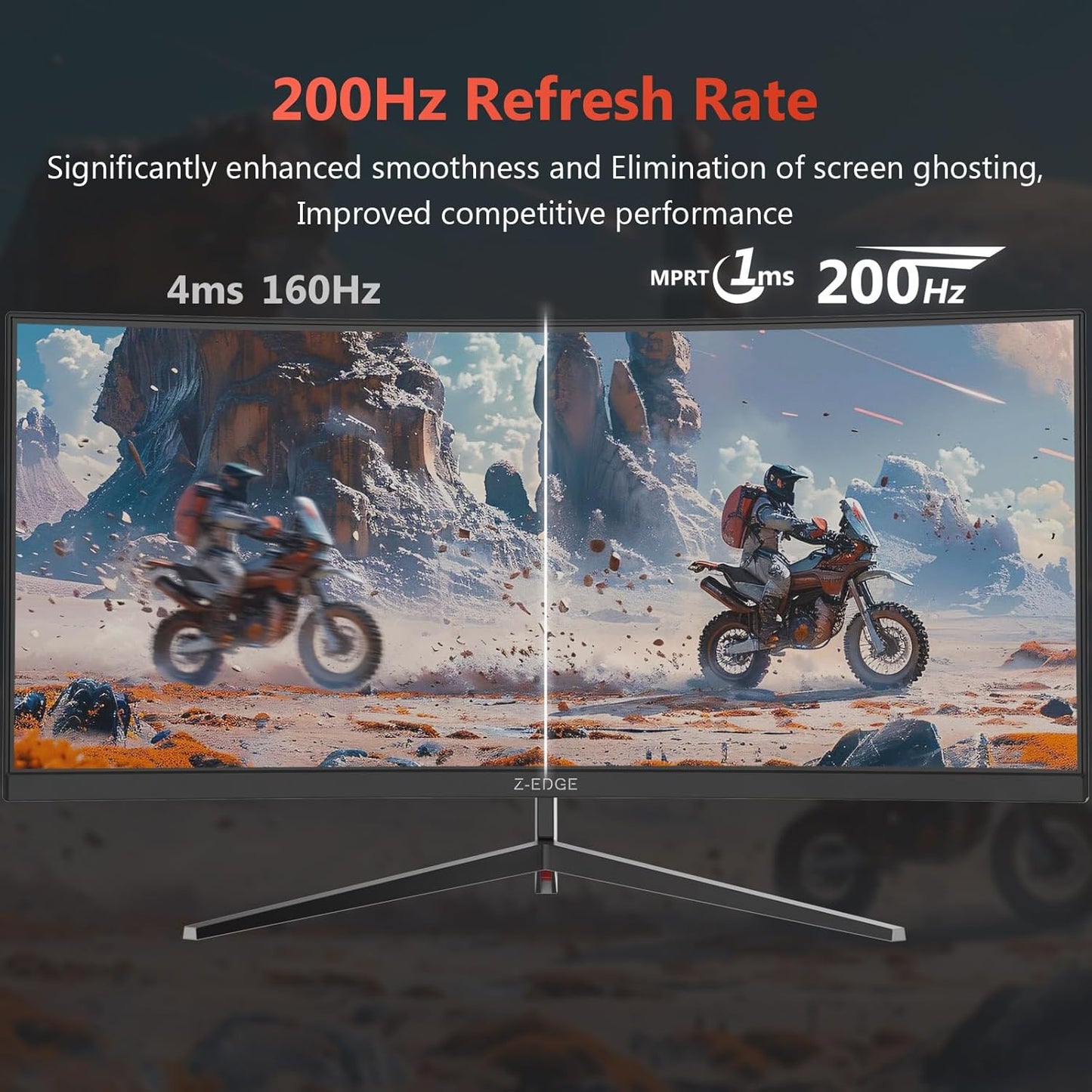 Dluxe Ave. Z-Edge 30 inch 144Hz/200Hz Curved Gaming Monitor 1080P