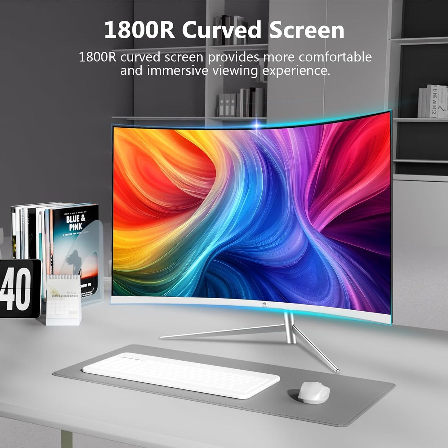 Dluxe Ave. Z-Edge 27-inch Curved Gaming Monitor Full HD 1080P 1920x1080 LED Backlight Monitor with 100Hz Refresh Rate and Eye-Care Technology 178° Wide View Angle VGA+HDMI