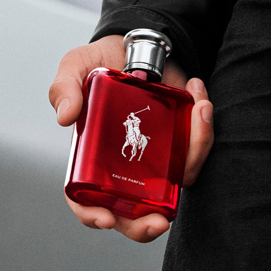 Dluxe Ave. RALPH LAUREN FRAGRANCES Polo Red - Eau de Parfum - Mens Cologne - Woody & Spicy - With Ginger Sage and Cedarwood - Medium Intensity - 4.2 Fl Oz