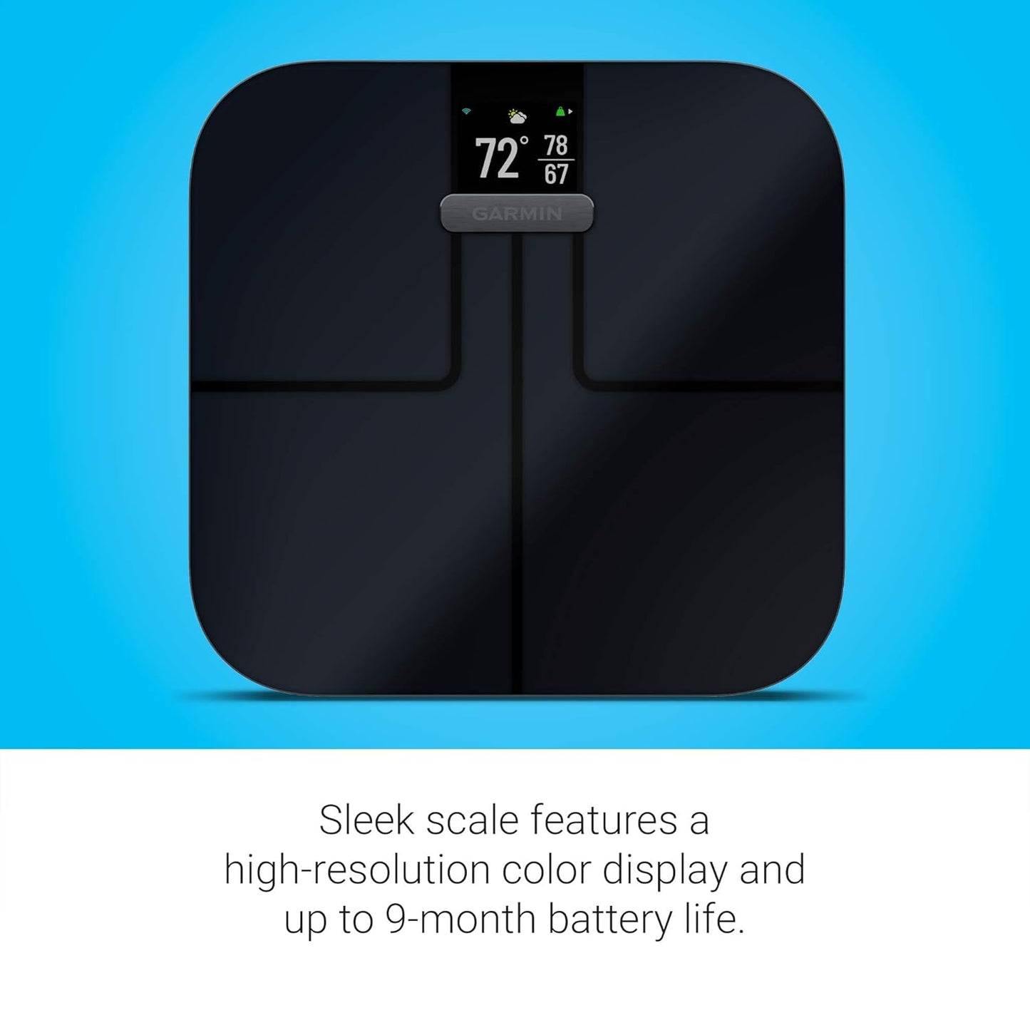 Dluxe Ave. Garmin Index S2 Smart Scale with Wireless Connectivity Measure Body Fat Muscle Bone Mass Body Water% and More Black (010-02294-02)