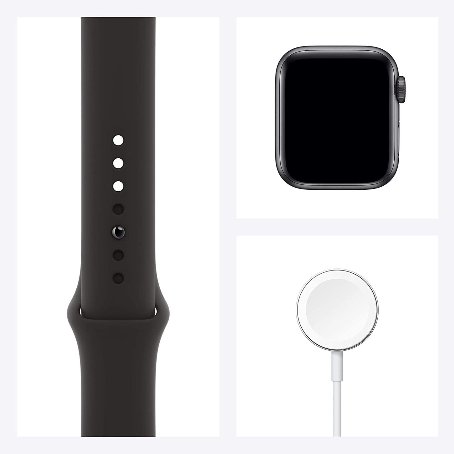 Dluxe Ave. Apple Watch SE (GPS 40mm) - Space Gray Aluminum Case with Black Sport Band (Renewed)