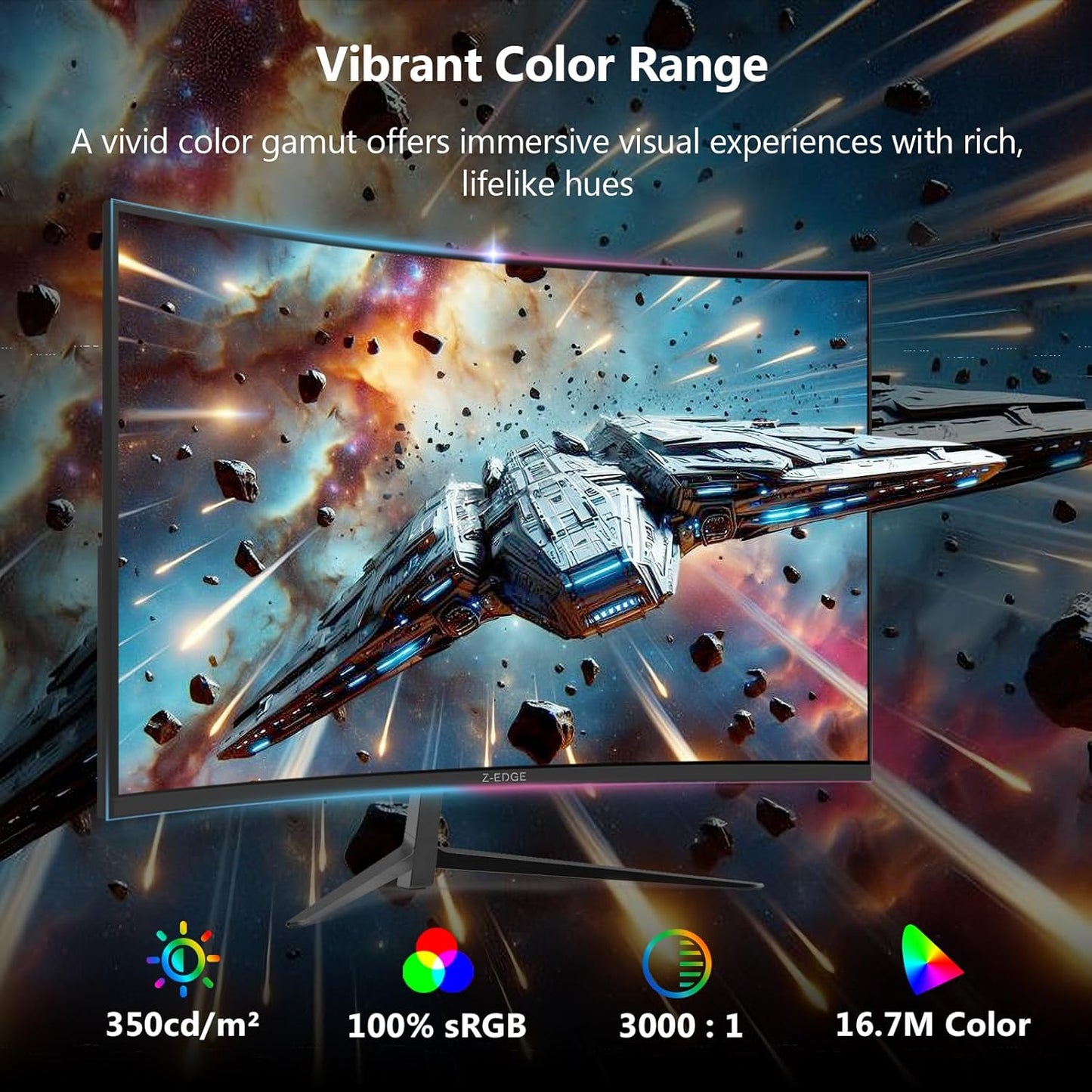 Dluxe Ave. Z-Edge UG27 27-inch Curved Gaming Monitor 16:9 1920x1080 200Hz 1ms
