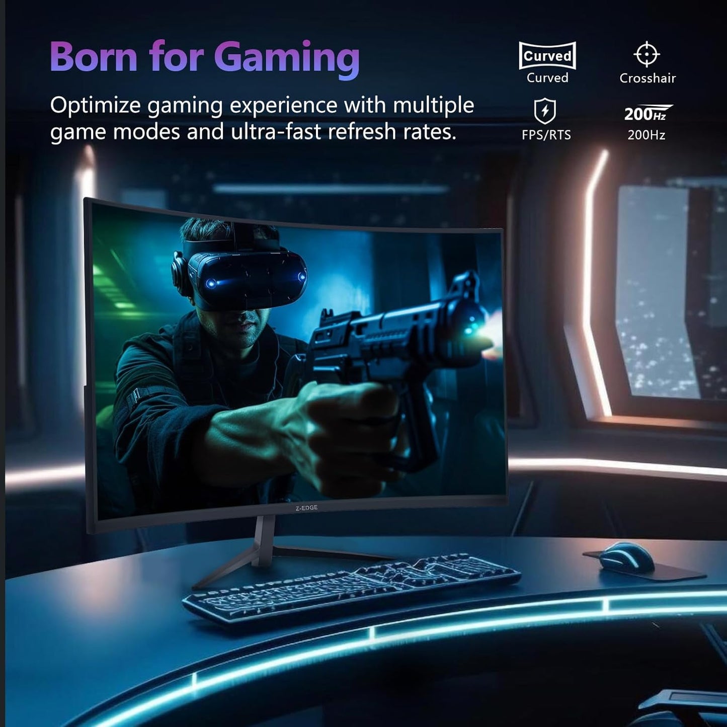 Dluxe Ave. Z-Edge UG27 27-inch Curved Gaming Monitor 16:9 1920x1080 200Hz 1ms