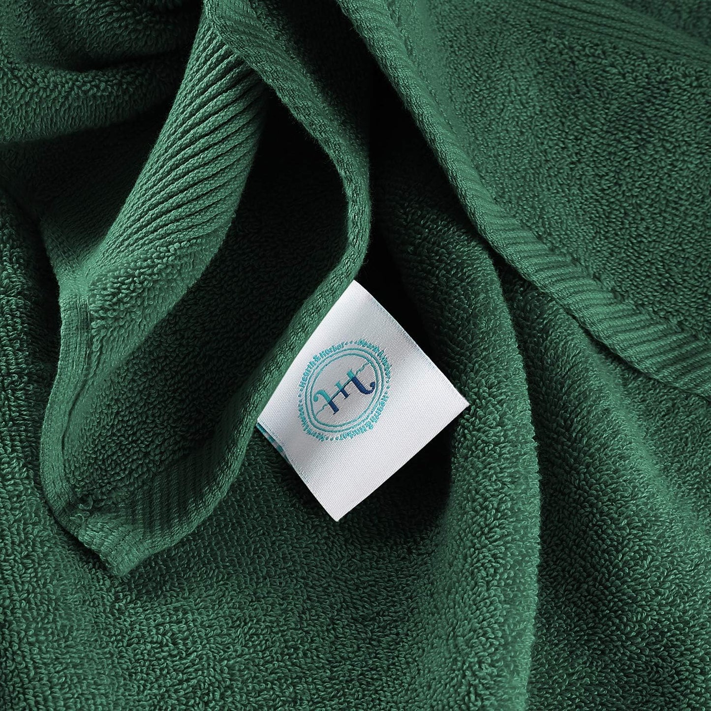 Dluxe Ave. Hearth & Harbor Bath Towels for Bathroom - 100% Ring Spun Cotton Luxury Bathroom Towels - Ultra Soft & Highly Absorbent Bath Towels Set 6 Piece Set (4 Bath Towels 2 Washcloths) - Hunter Green