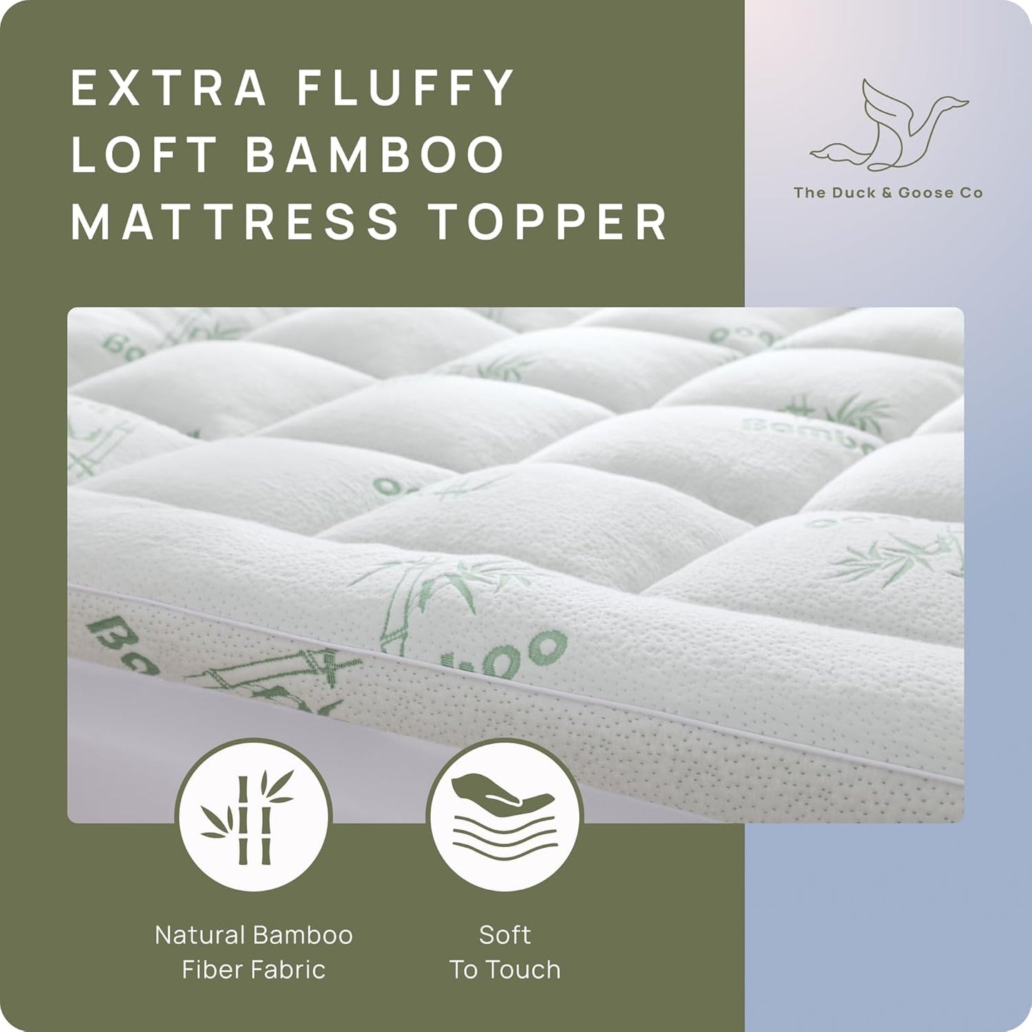 Dluxe Ave. ( CALI./ KING ) Cooling Mattress Topper  8-21" Deep Pocket