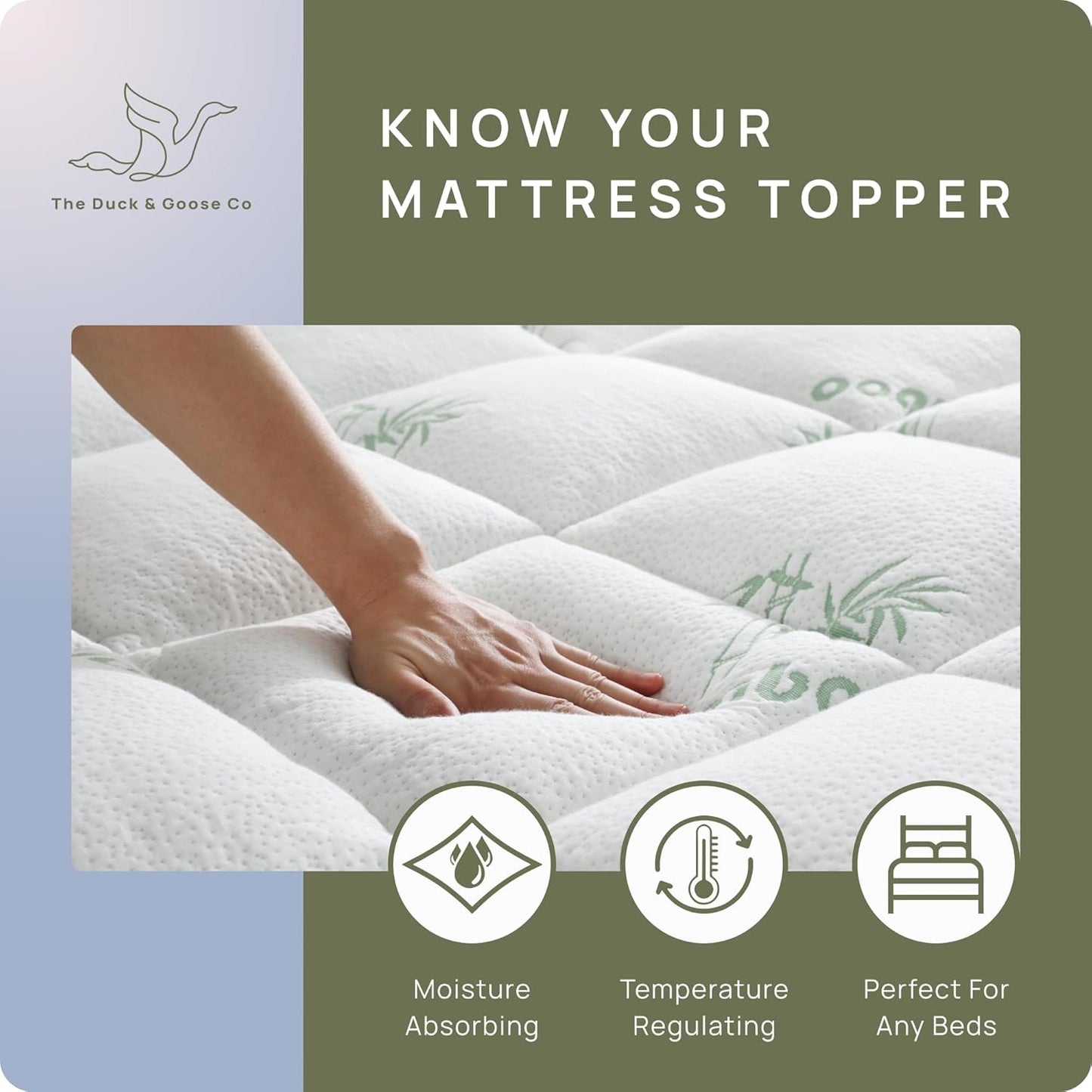 Dluxe Ave. ( CALI./ KING ) Cooling Mattress Topper  8-21" Deep Pocket