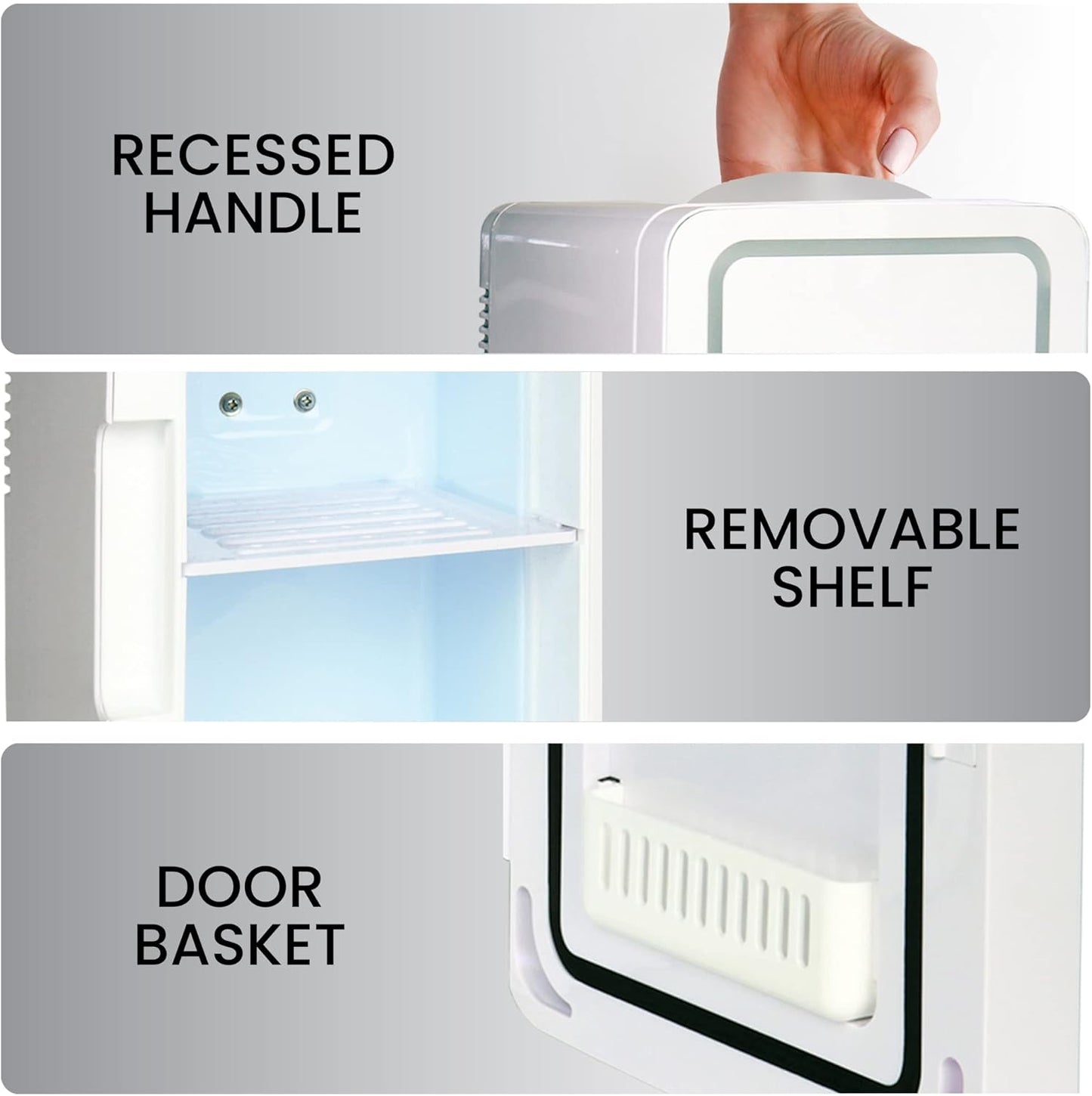 Dluxe Ave.  Cosmetics Fridge w/Lighted Makeup Mirror