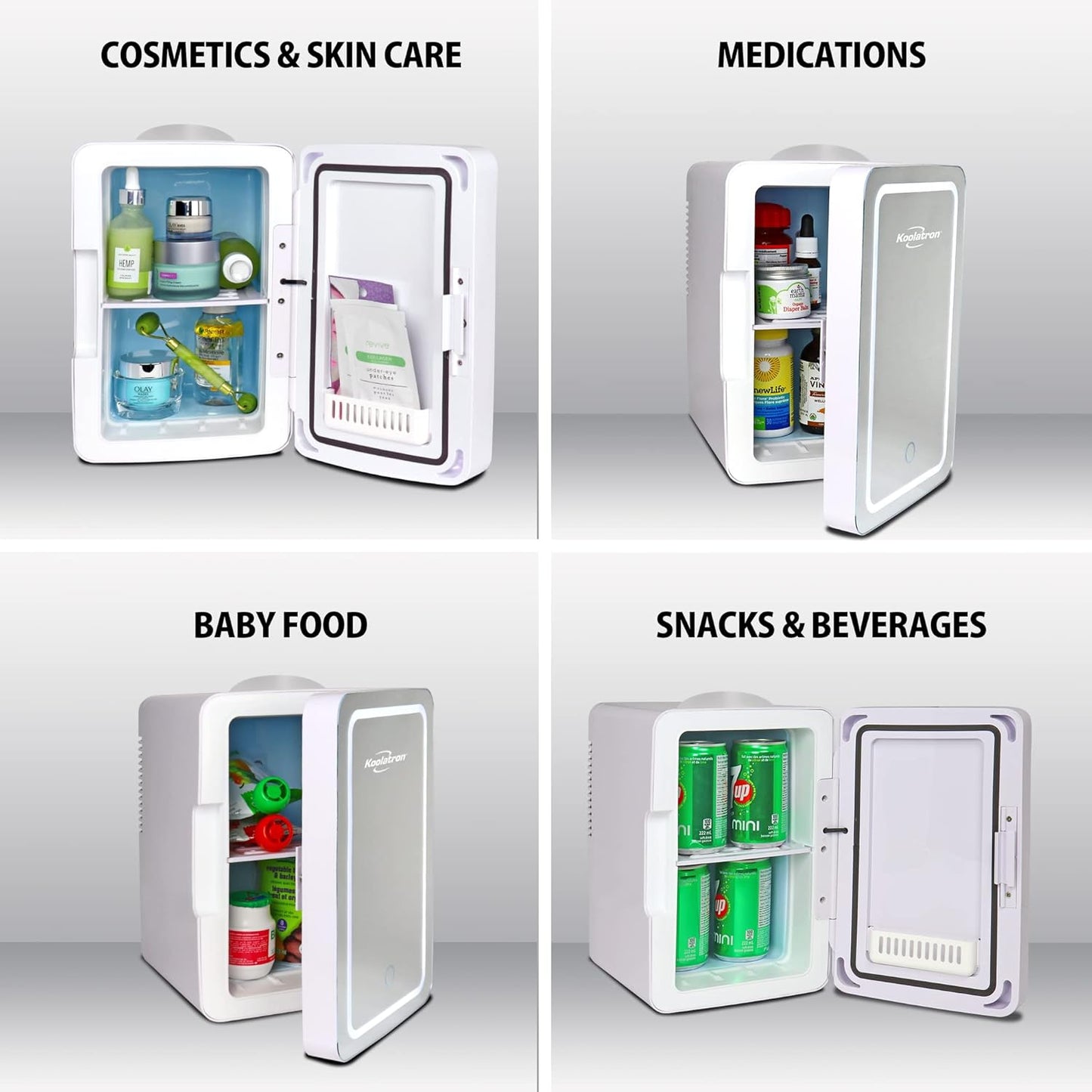 Dluxe Ave.  Cosmetics Fridge w/Lighted Makeup Mirror
