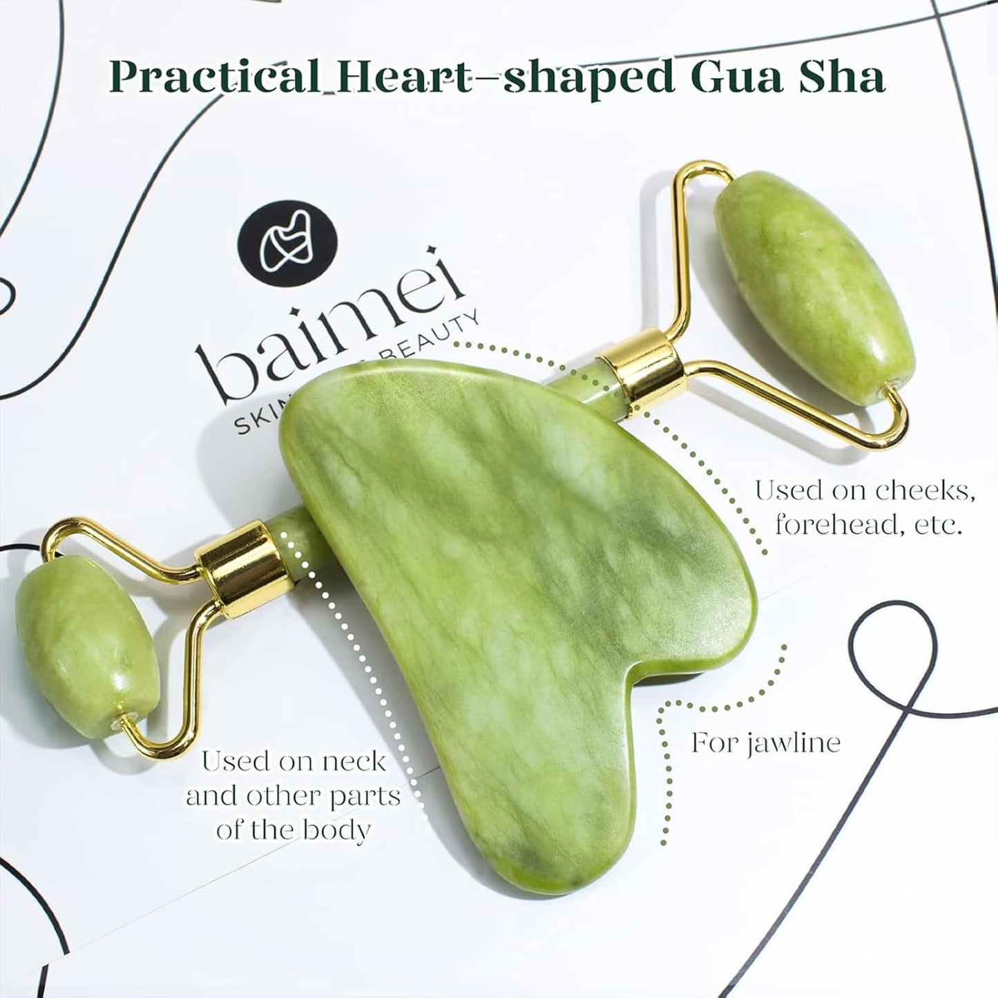 Dluxe Ave. Gua Sha und Gesichtsroller Tool/ Jade Roller Gesichts