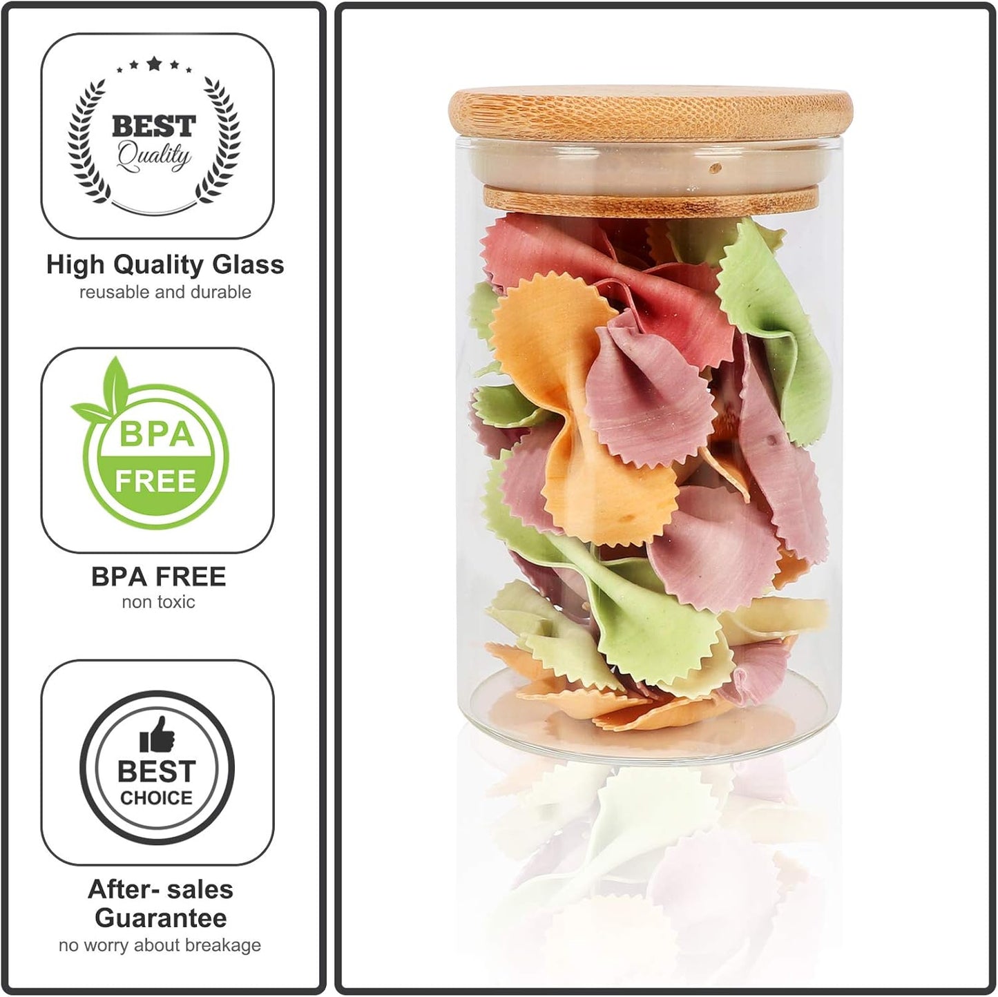 Dluxe Ave. 8 oz  Airtight Canisters sets with Bamboo Lids/ 15 Glass Jars