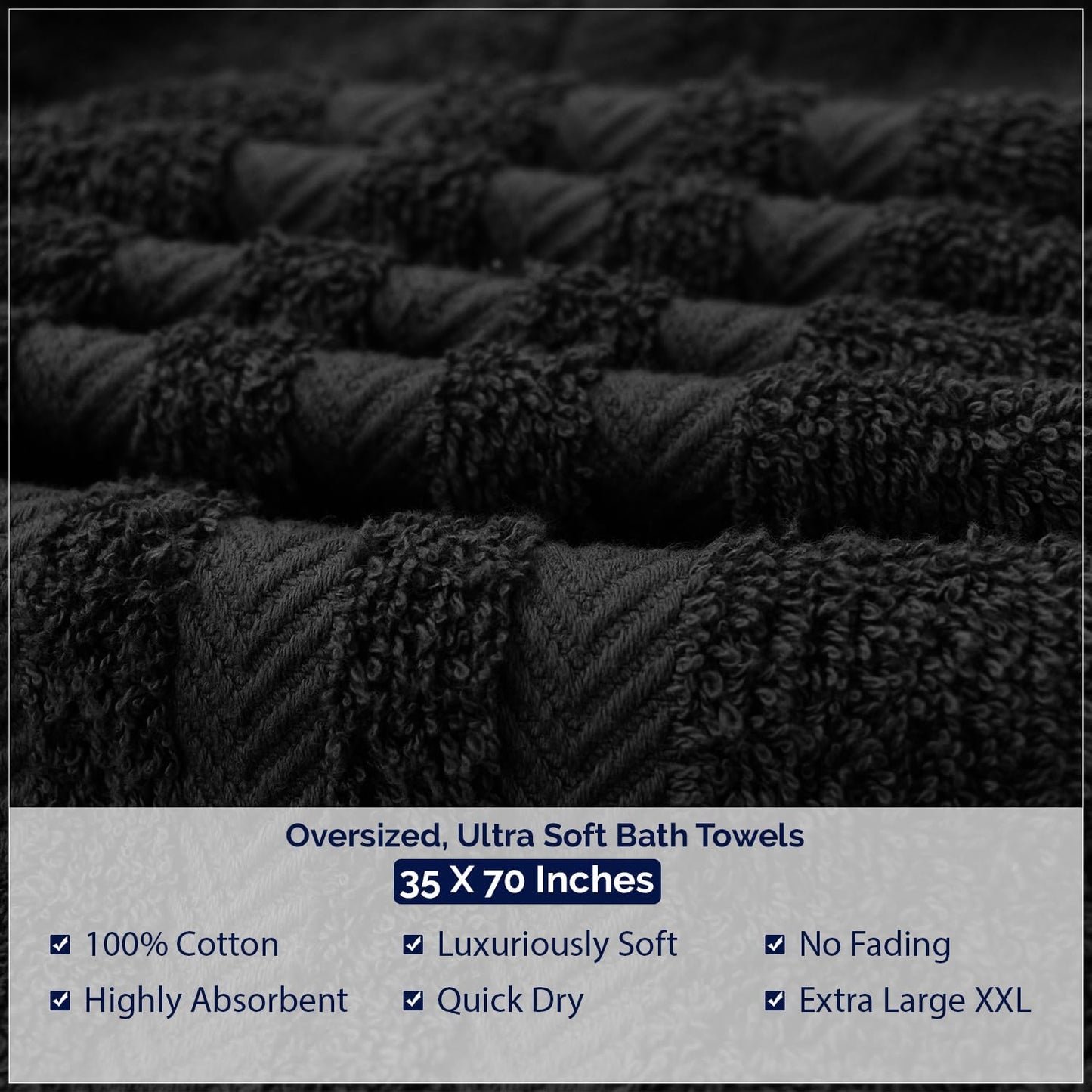 Dluxe Ave. DAN RIVER Pack of 2 Bath Sheet 35x70 Inches Premium Oversized Towels