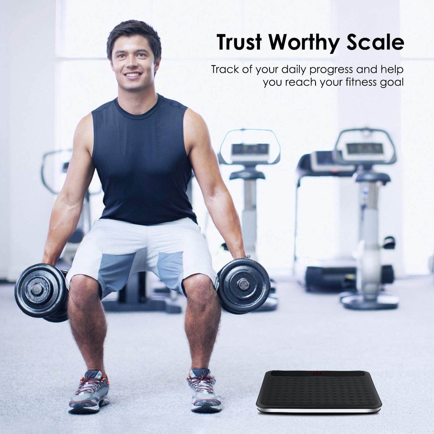 Dluxe Ave. Digital Weight Scale USB Charging Bathroom Weight Scale Three-Color LCD Back Light Display