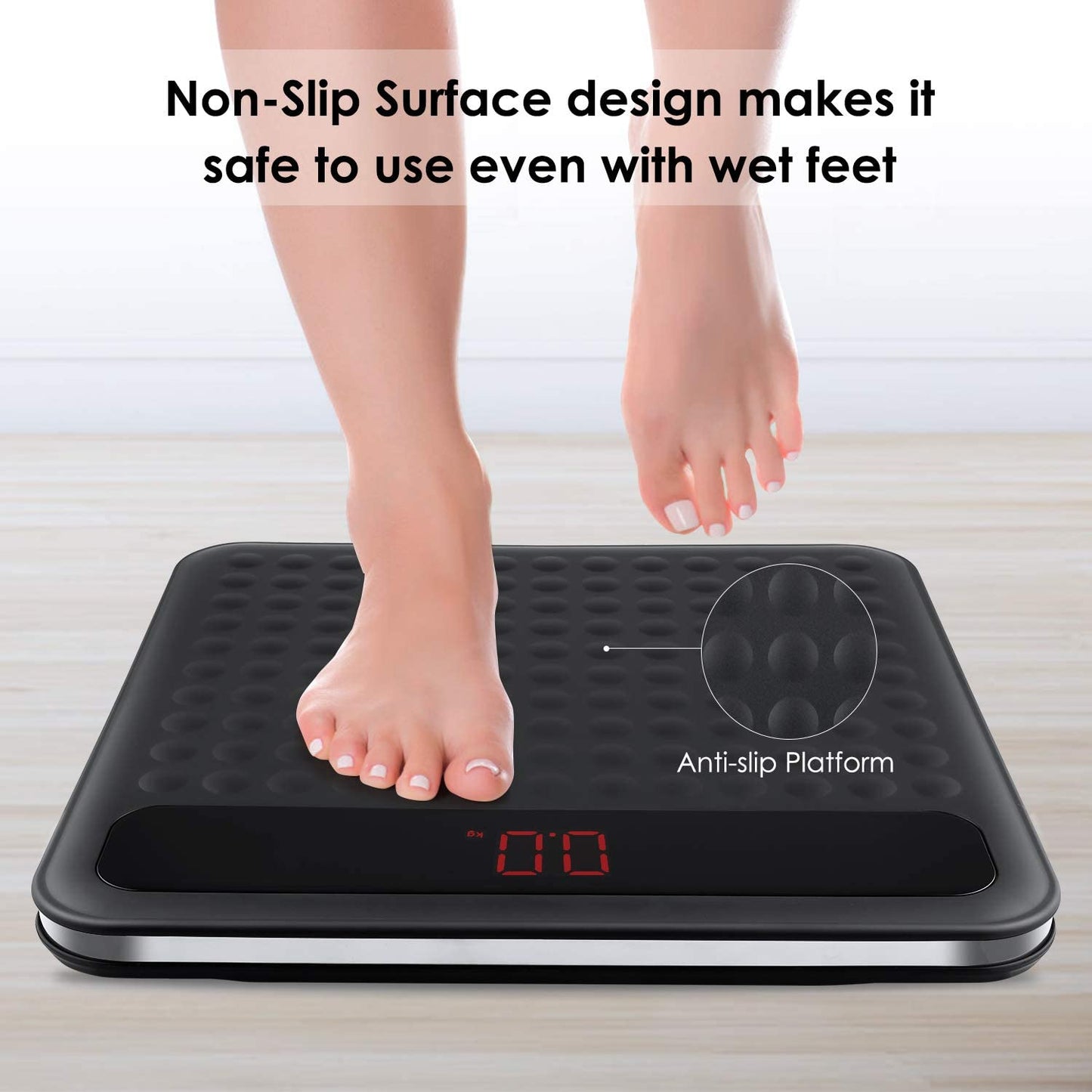 Dluxe Ave. Digital Weight Scale USB Charging Bathroom Weight Scale Three-Color LCD Back Light Display
