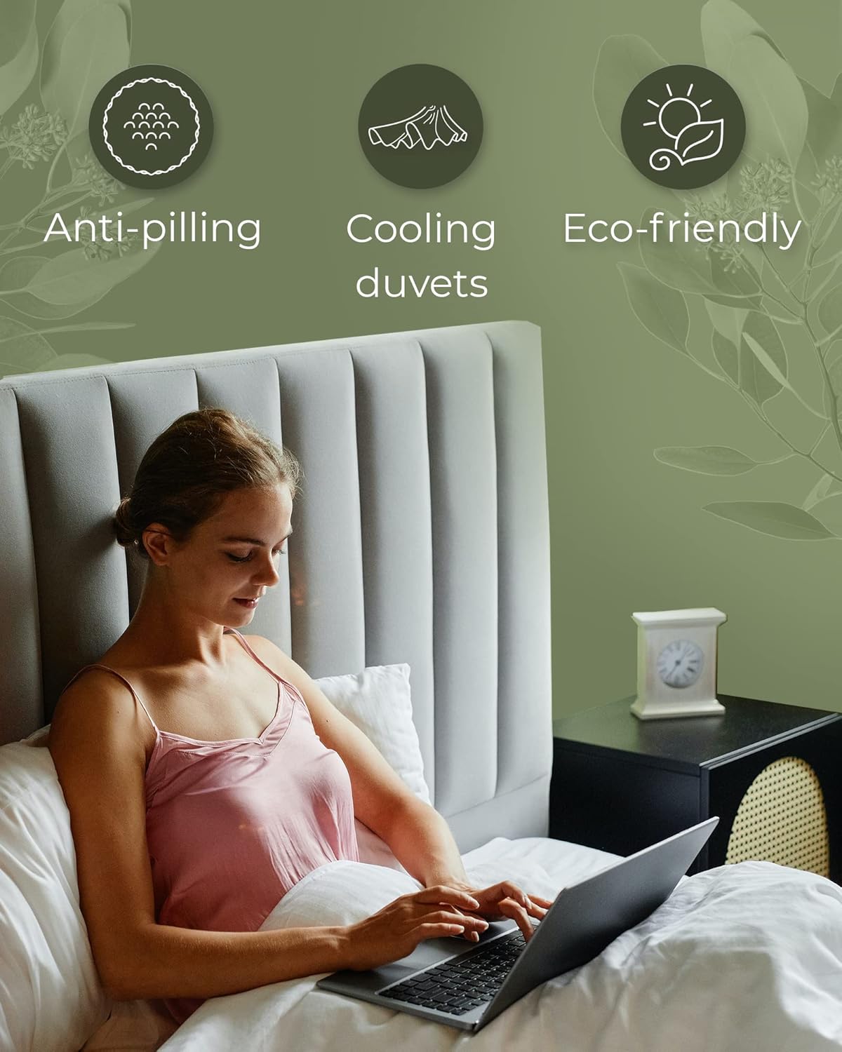 Dluxe Ave. ( FULL ) 3 Pcs {Duvet Cover} Set, with Deep Pocket Fitted Sheet/ White