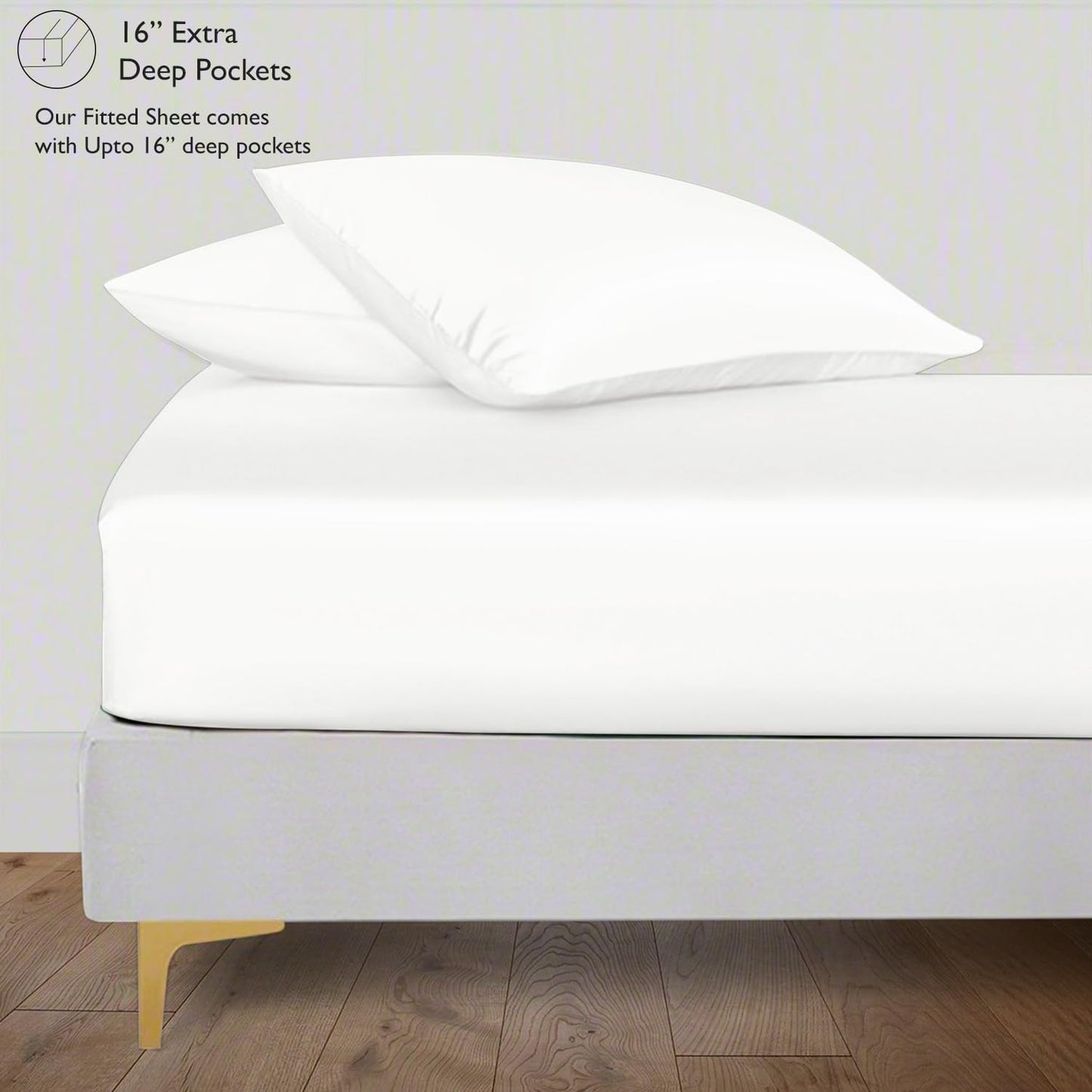 Dluxe Ave. ( FULL ) 3 Pcs {Duvet Cover} Set, with Deep Pocket Fitted Sheet/ White