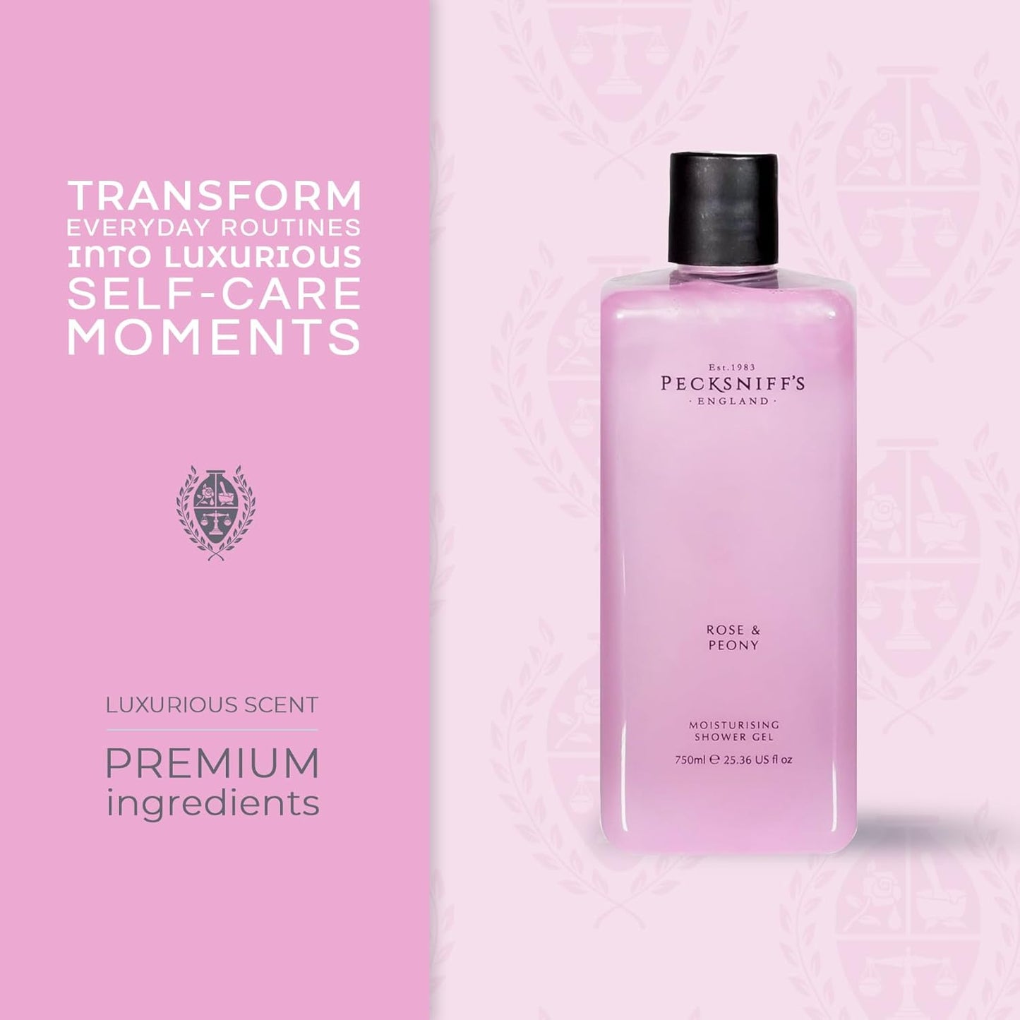 Dluxe Ave.  Rose & Peony Moisturizing Shower Gel  750ml / 25.366 Fl Oz