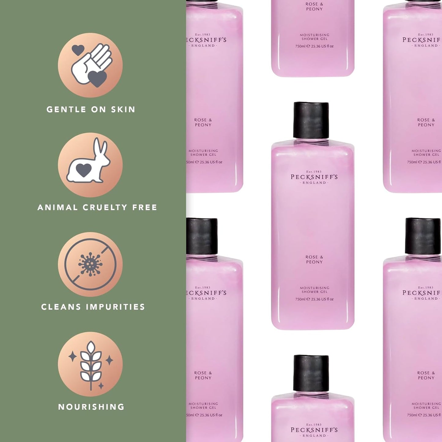 Dluxe Ave.  Rose & Peony Moisturizing Shower Gel  750ml / 25.366 Fl Oz