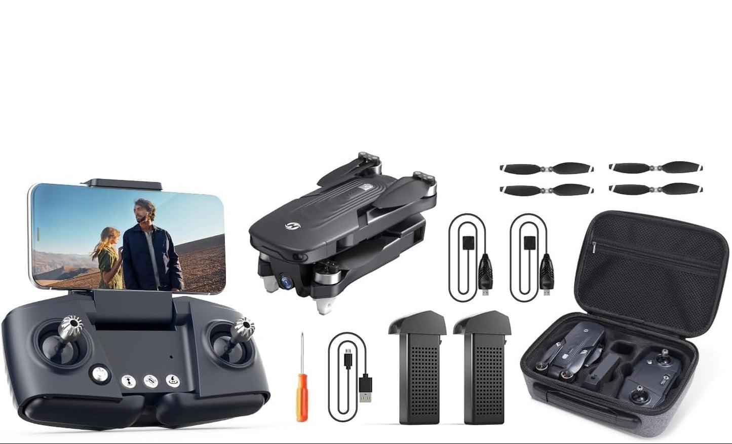 Dluxe Ave. GPS Drone with 4K Camera for Adults/ Auto Return Follow Me/ Hold 46 Mins Long Flight