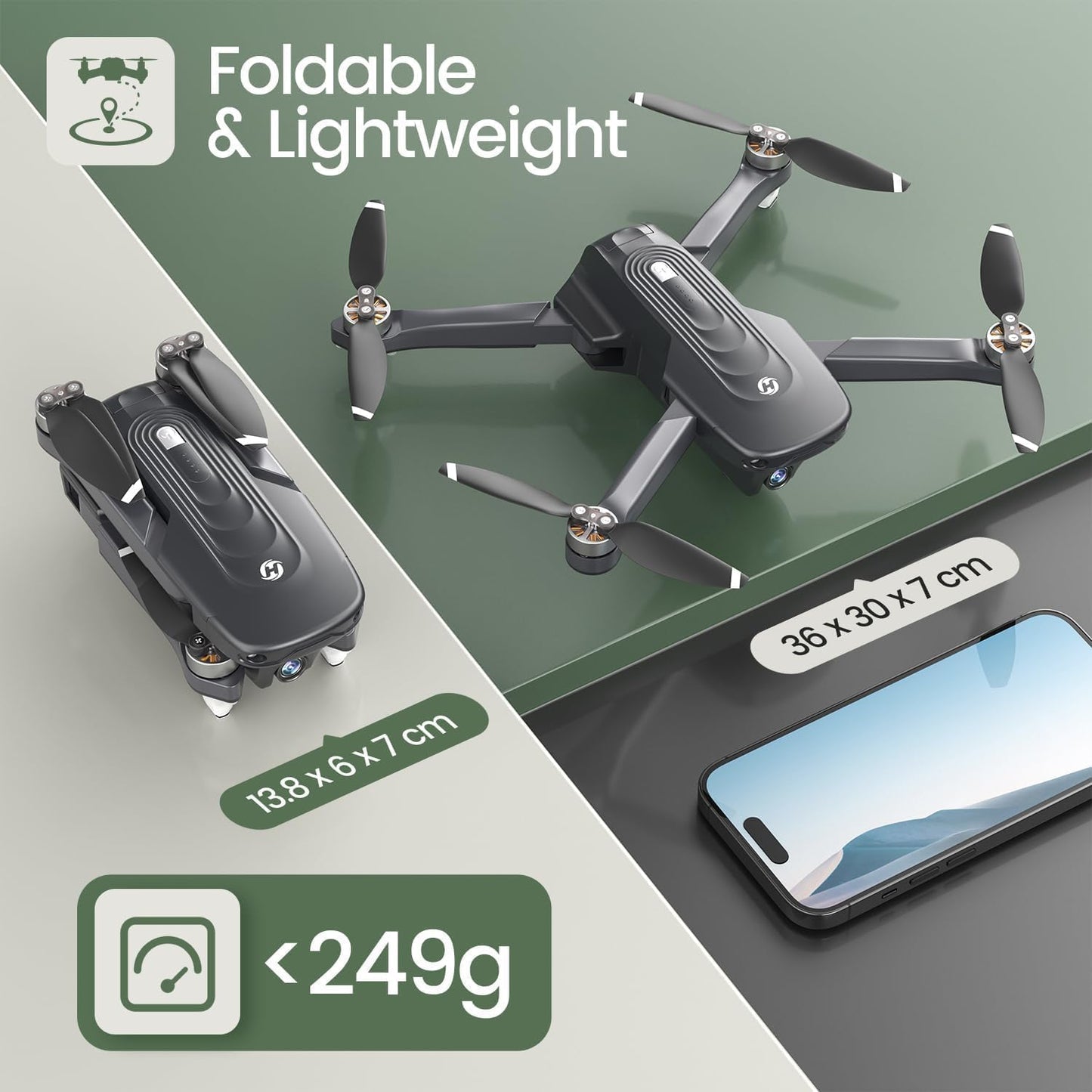 Dluxe Ave. GPS Drone with 4K Camera for Adults/ Auto Return Follow Me/ Hold 46 Mins Long Flight