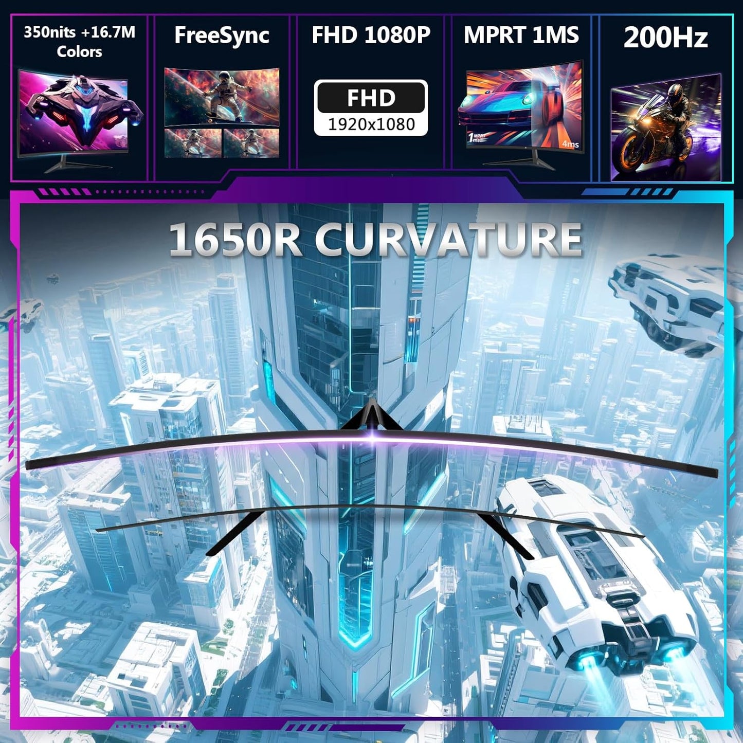 Dluxe Ave. Z-Edge 24-inch Curved Gaming Monitor 180Hz