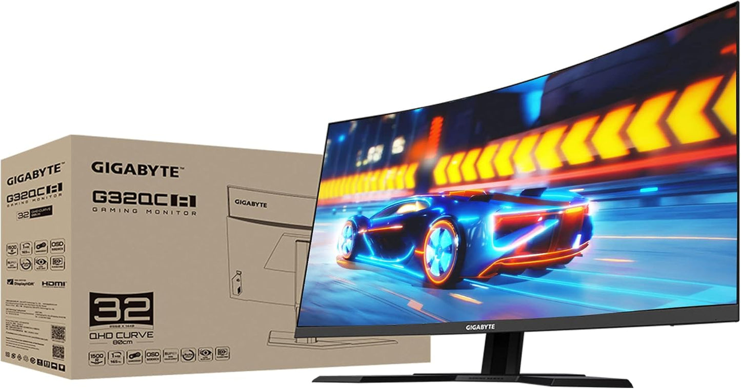Dluxe Ave. GIGABYTE G32QC A (32" 165Hz 1440P Curved Gaming Monitor 2560 x 1440