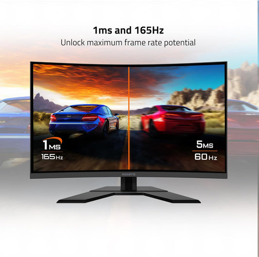 Dluxe Ave. GIGABYTE G32QC A (32" 165Hz 1440P Curved Gaming Monitor 2560 x 1440
