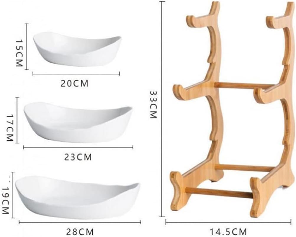Dluxe Ave. 3 Tier Fruit Basket for Kitchen Counter/ Ceramic/ Large