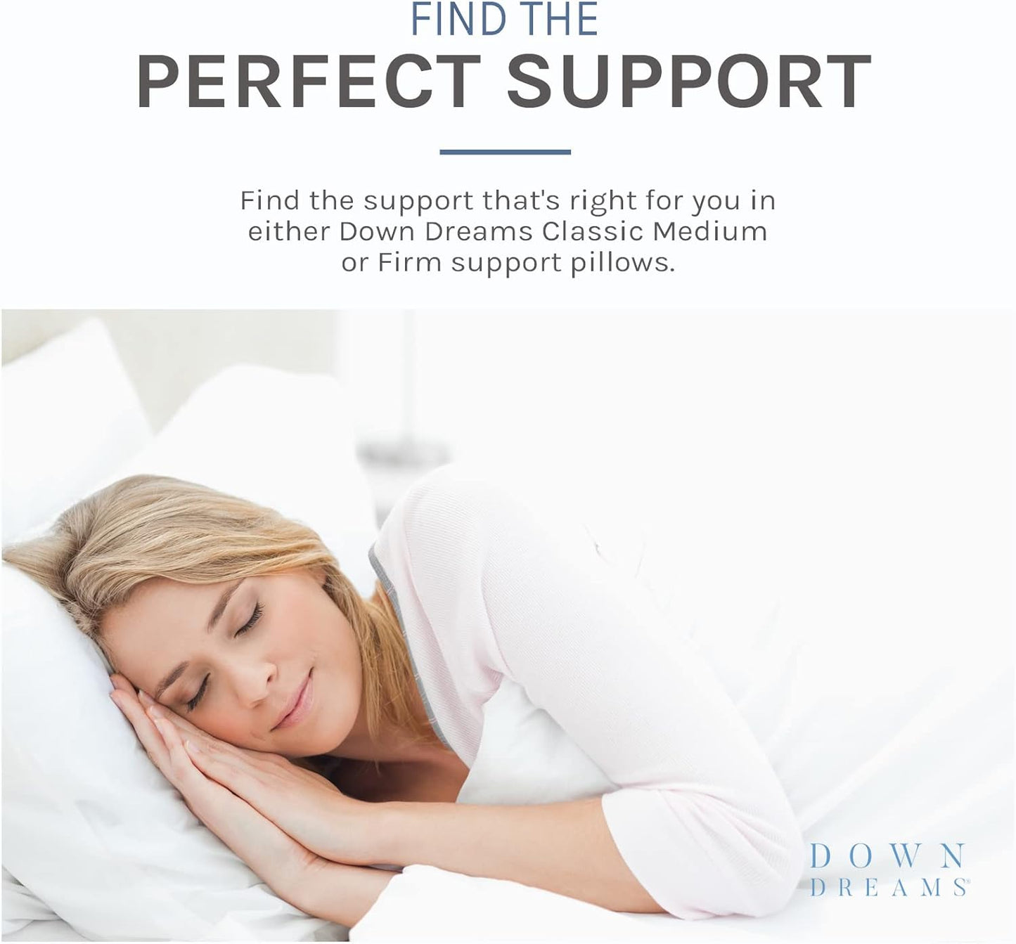 Dluxe Ave. ( QUEEN ) Down Classic Pillows { FIRM }, Set of 2-Pack, Luxury Hotel Quality